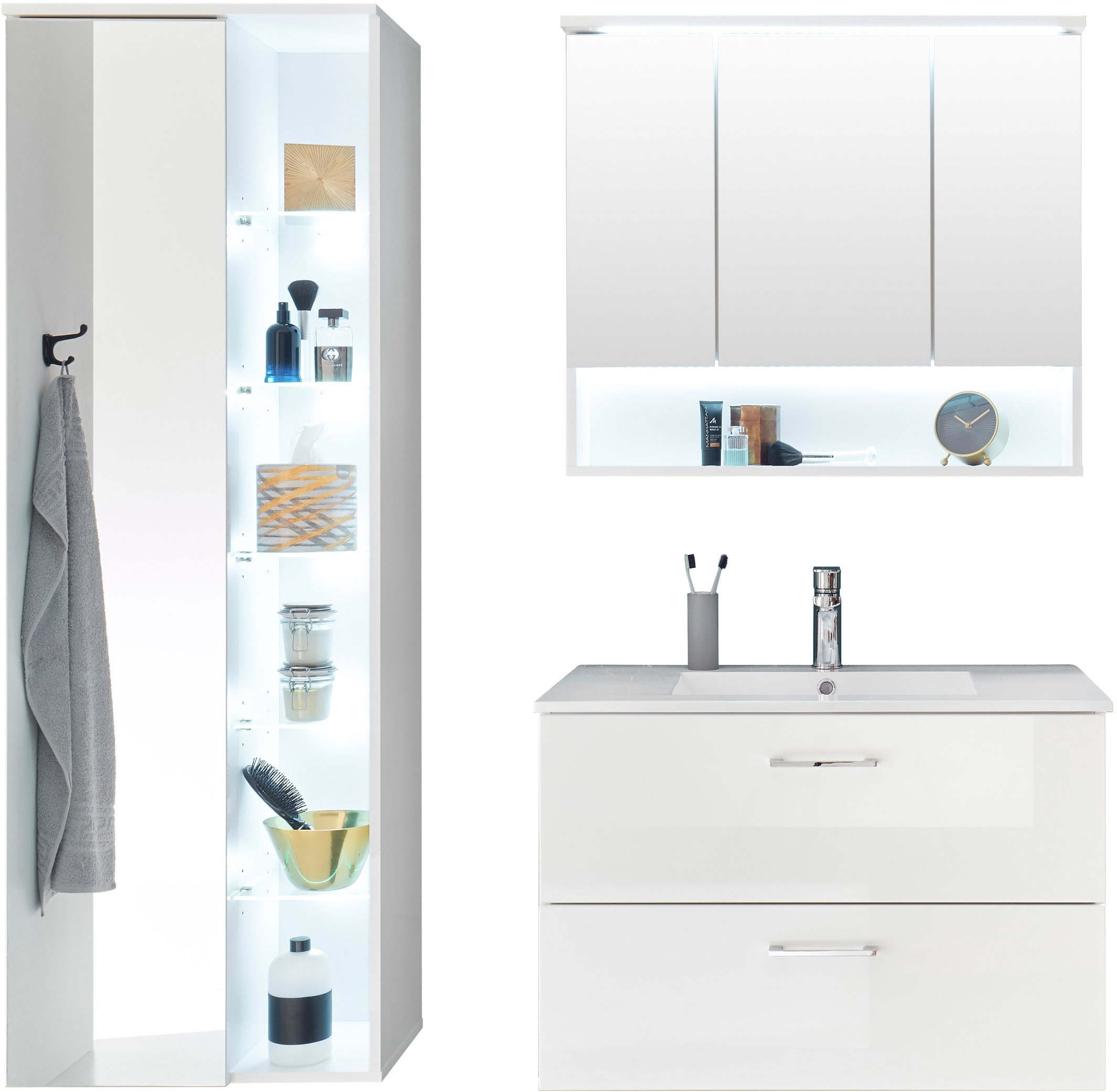 BASIC by Balculina Badmöbel-Set "Best80" 3 Stk. tlg. günstig online kaufen
