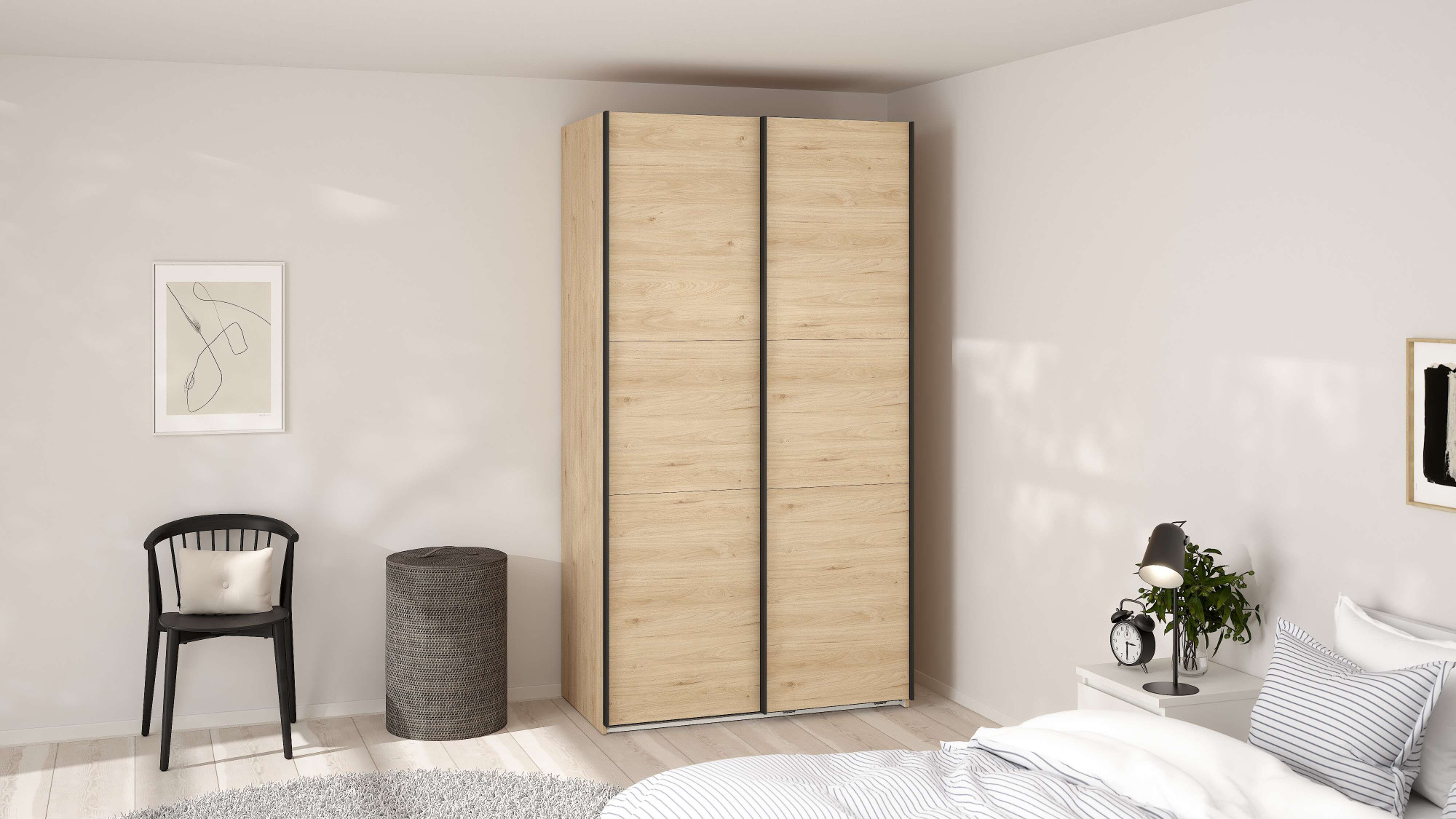 Home affaire Schwebetürenschrank "COMO mit 2 Schwebetüren, moderner und eleganter Kleiderschrank" Viel Stauraum, mit Safe-Slide-Funktion, Made in Denmark