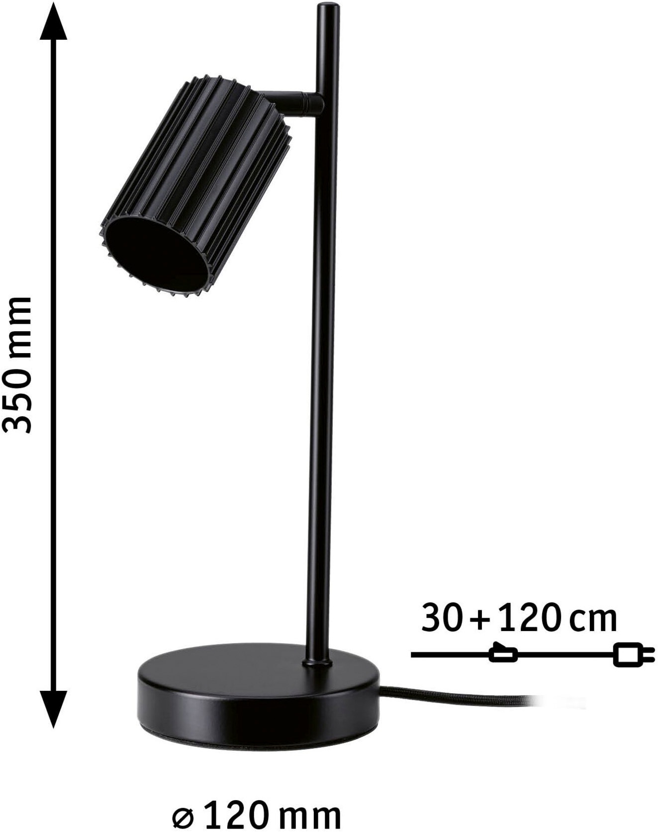 Paulmann Tischleuchte »Lirena max 1x7W GU10 Schwarz  230V Metall« GU10 1 Stk. markante Lamellenstruktur