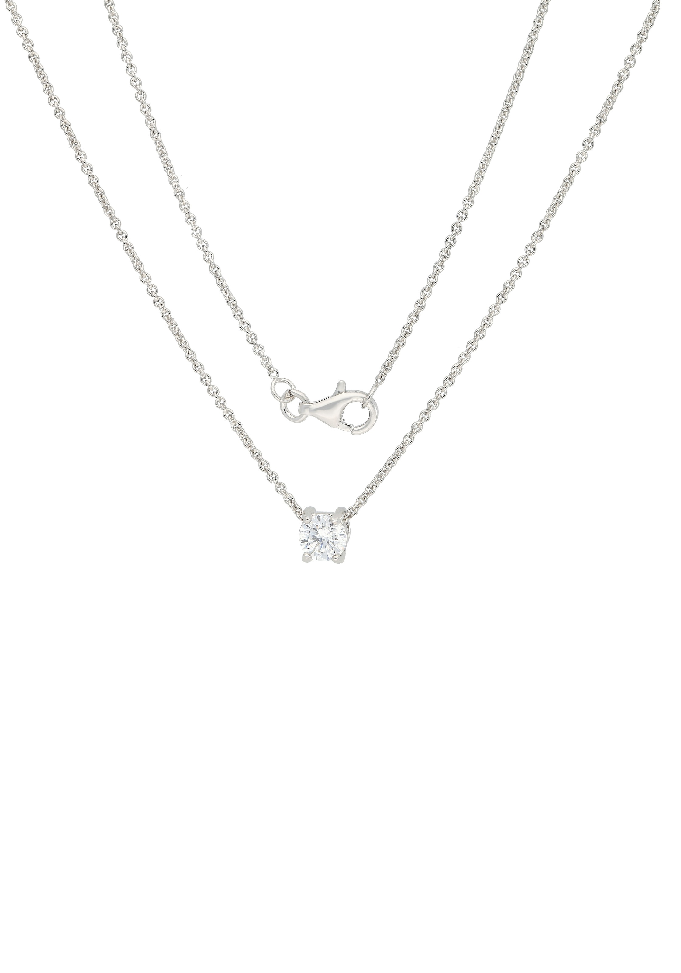 Firetti Kette mit Anhänger »Schmuck Geschenk Silber 925 Halsschmuck Halskette Ankerkette Solitär«, mit Zirkonia (synth.)