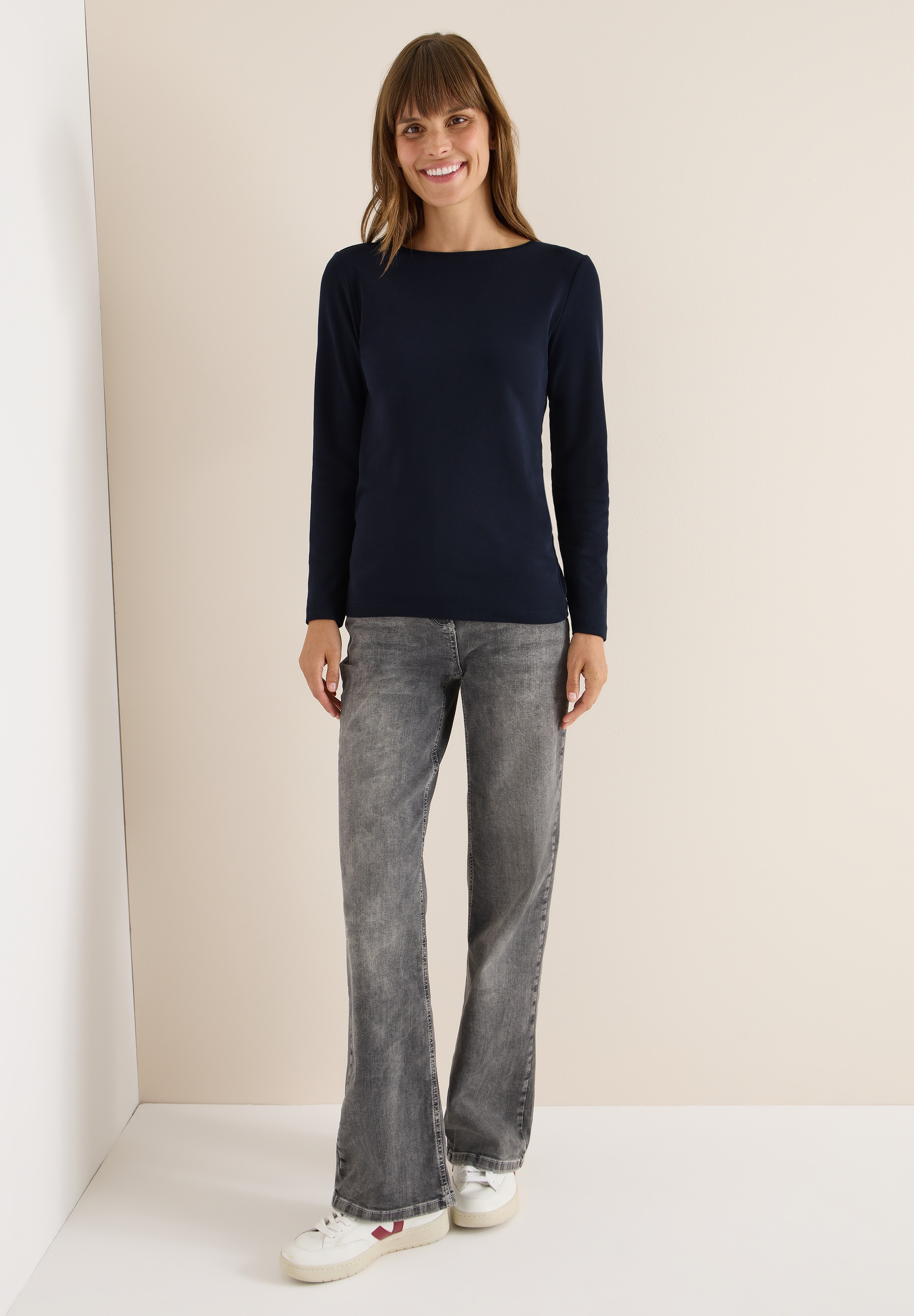 Cecil Langarmshirt aus reiner Baumwolle