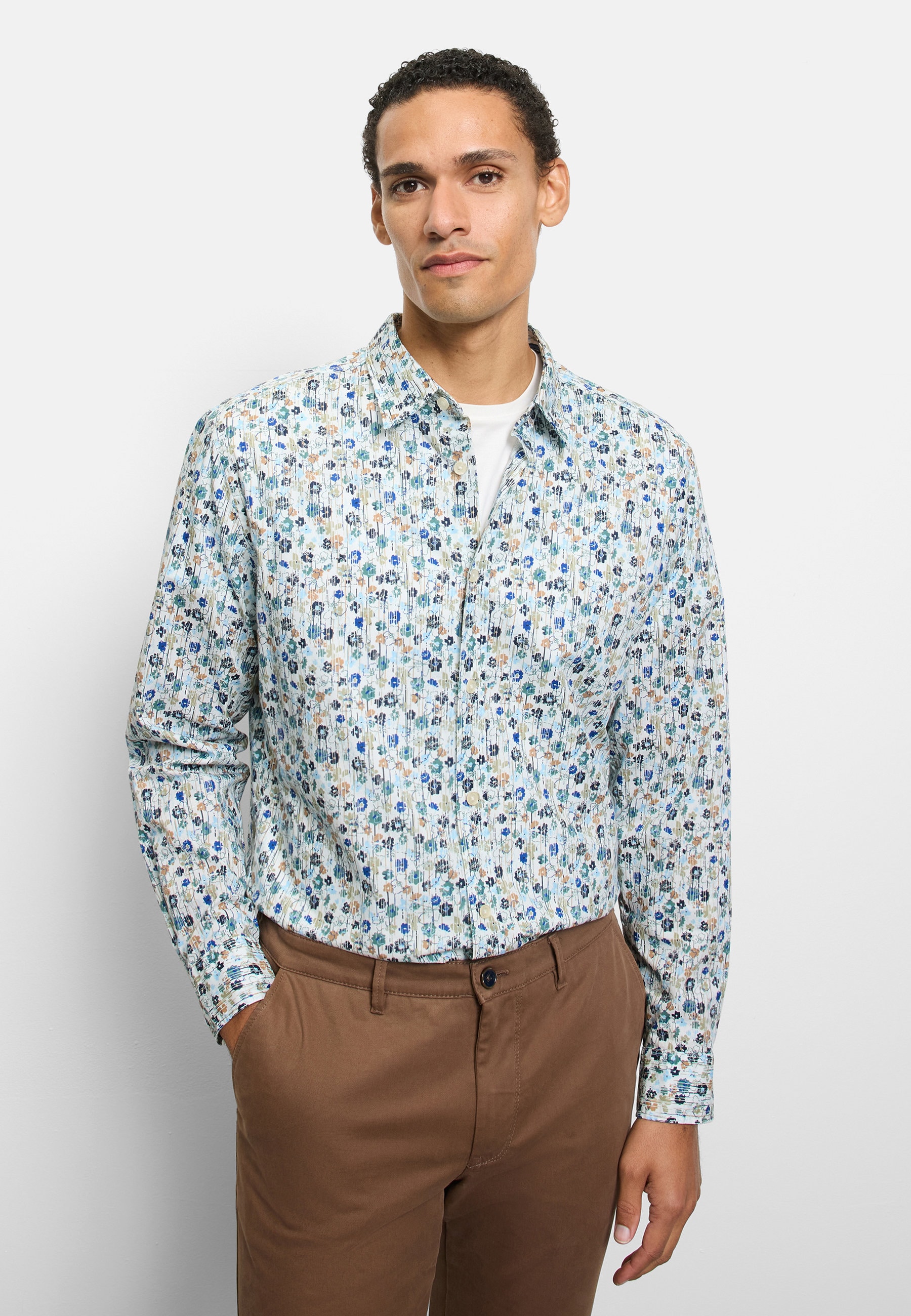 OLYMP Langarmhemd "OLYMP Casual, Regular Fit, Kent"
