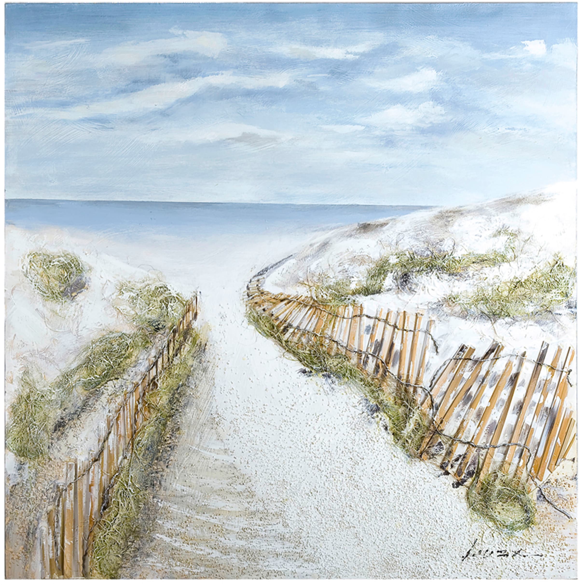 GILDE Leinwandbild "Gemälde Dünen-Idylle" Landschaft  Strand 1 Stk. tlg. günstig online kaufen