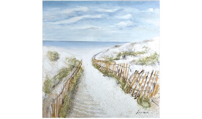 GILDE Leinwandbild »Gemälde Dünen-Idylle«, Landschaft-Strand, (1 St.), handbemalt,... kaufen
