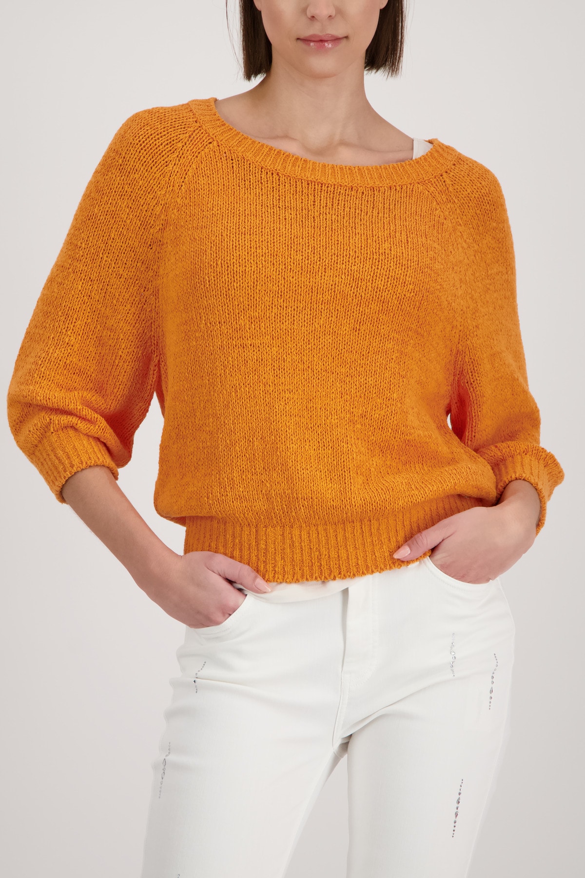 Monari Strickpullover "Pullover Basic Bändchen" Regular fit aus Bändchengar günstig online kaufen