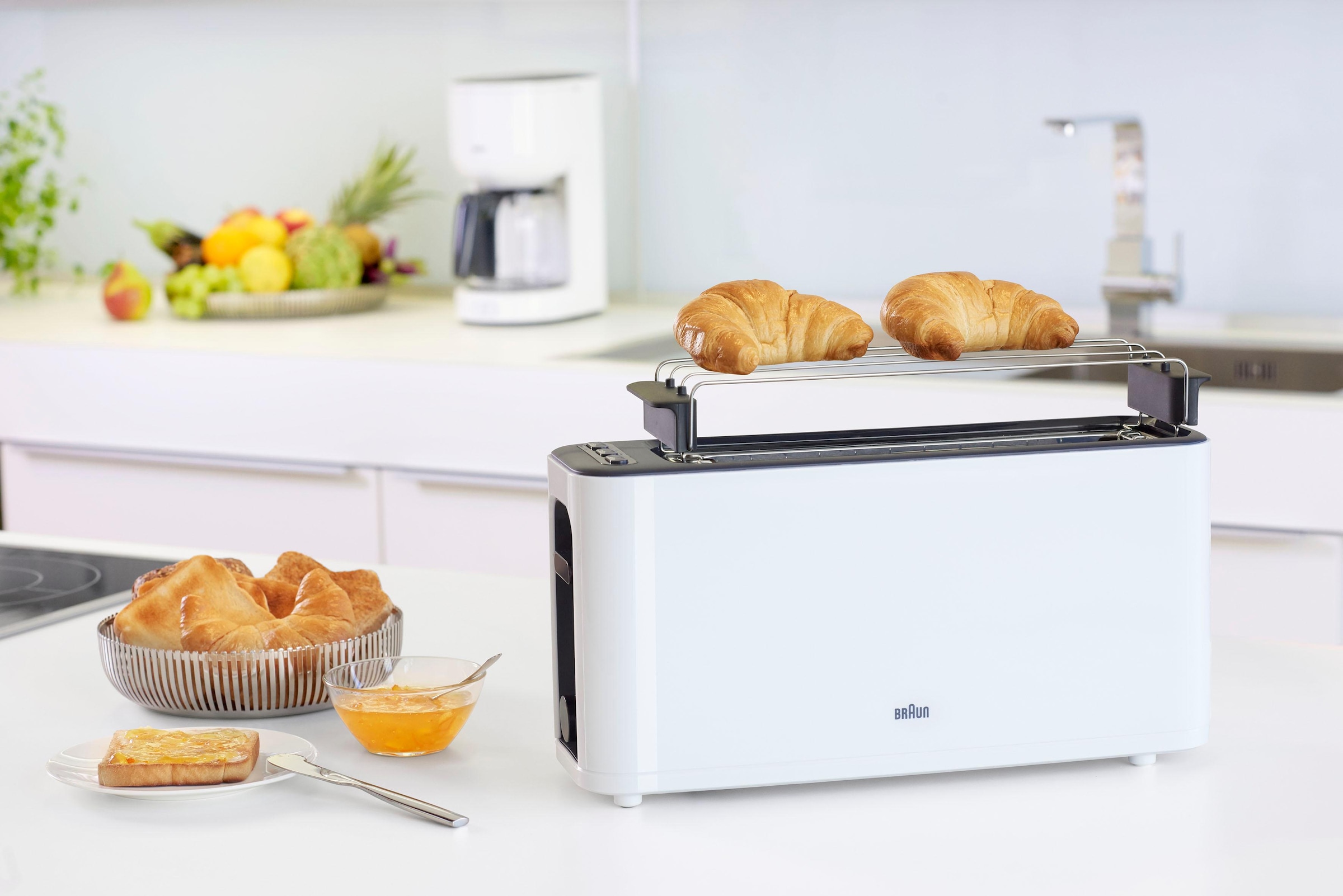 Braun Toaster »HT 3110 WH«, 1 langer Schlitz, für 2 Scheiben, 1000 W online  bestellen | BAUR