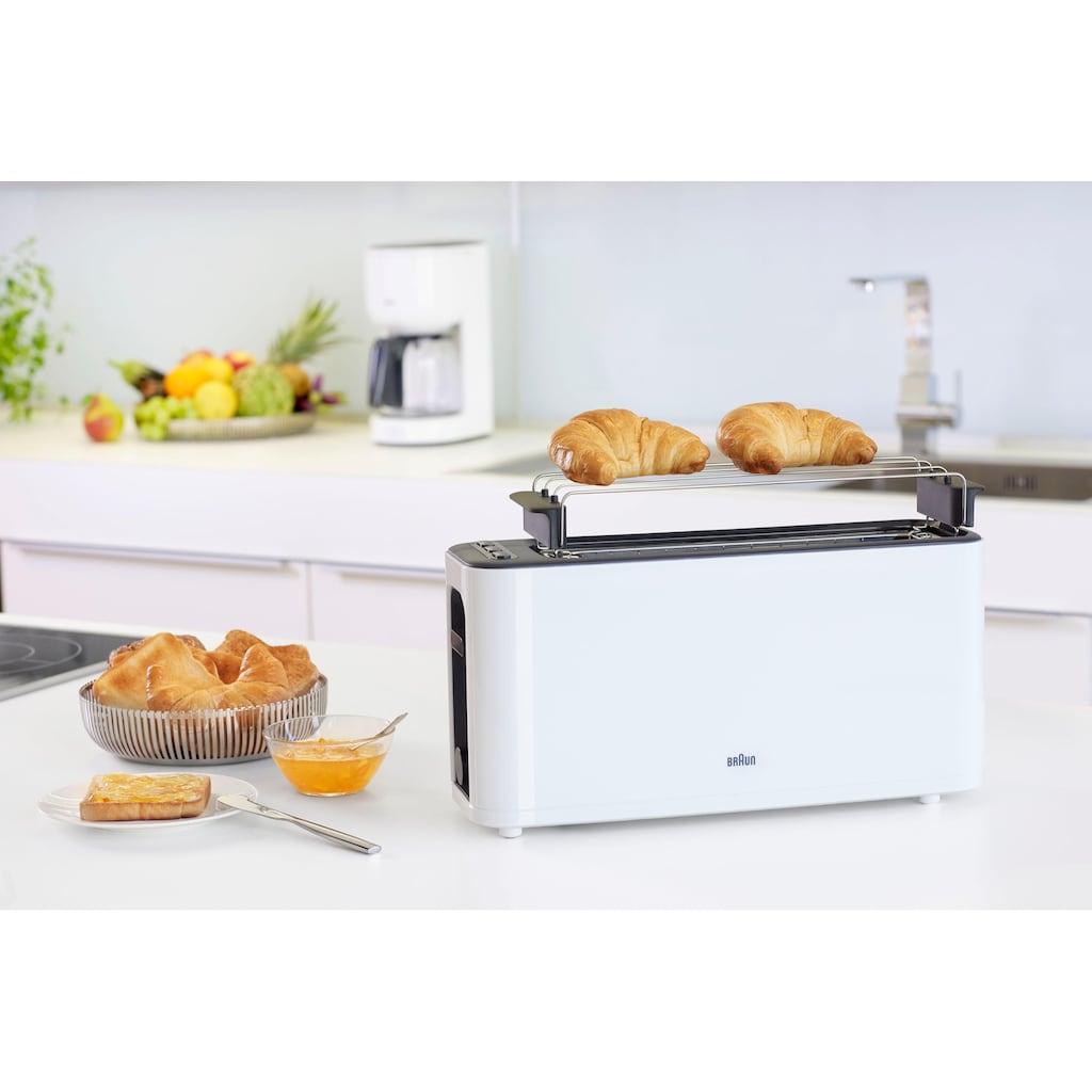 Braun Toaster »HT 3110 WH«, 1 langer Schlitz, für 2 Scheiben, 1000 W