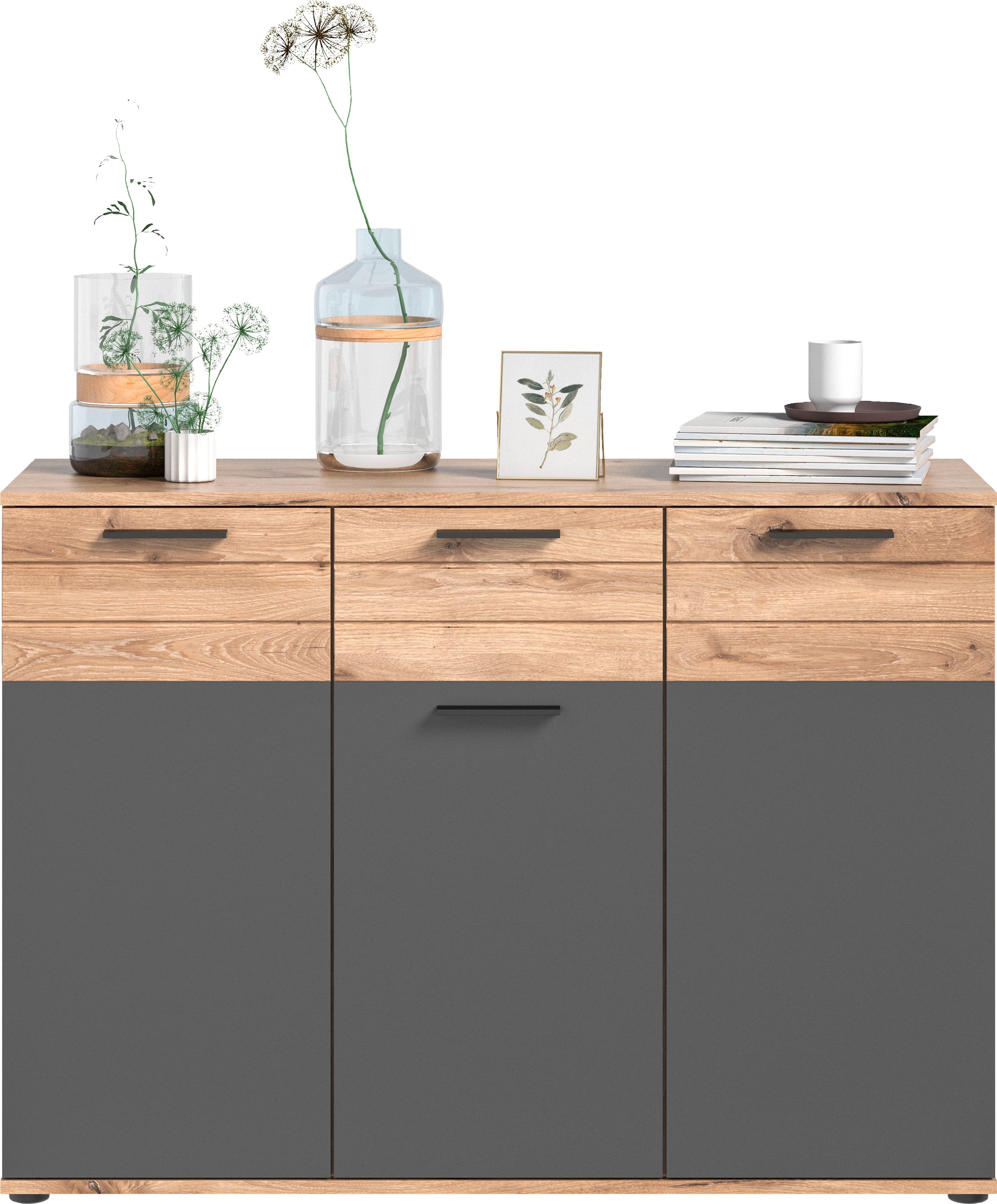 INOSIGN Sideboard "Riga, Breite 120cm, 3 Türen, 1 Schubkasten, 5 Einlegeböd günstig online kaufen