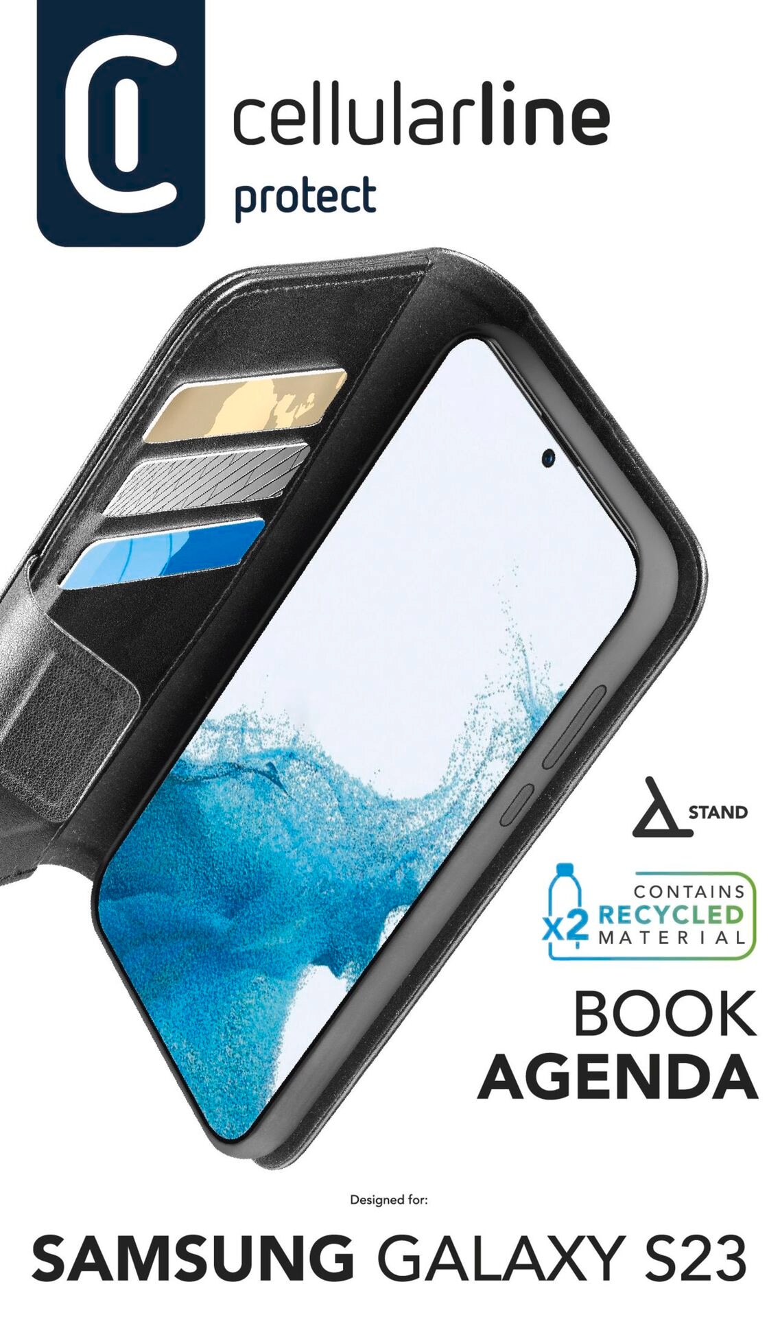Cellularline Backcover »Case BOOK AGENDA2 - Samsung Galaxy S23«, Handyhülle, Schutzhülle