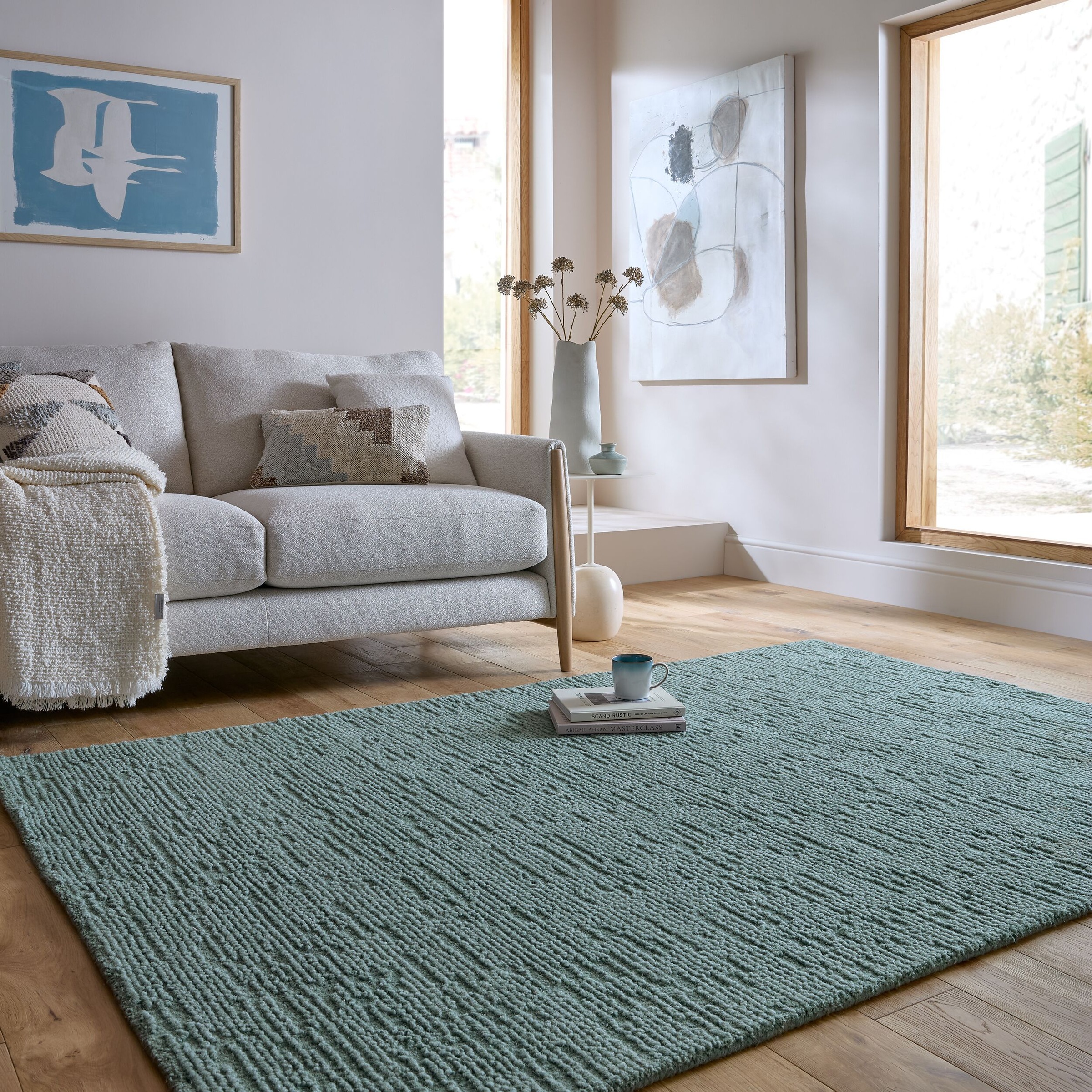 FLAIR RUGS Wollteppich "Harris Boucle" rechteckig 12 mm Höhe handgefertigt günstig online kaufen