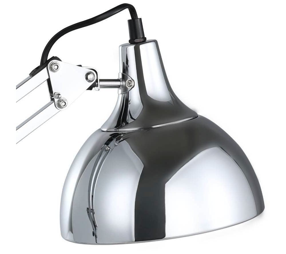EGLO Tischleuchte »BORGILLIO«, 1 flammig, Leuchtmittel E27 | ohne Leuchtmittel, Vintage Schreibtischlampe aus Stahl, Retro, Chrom, E27, inkl. Schalter