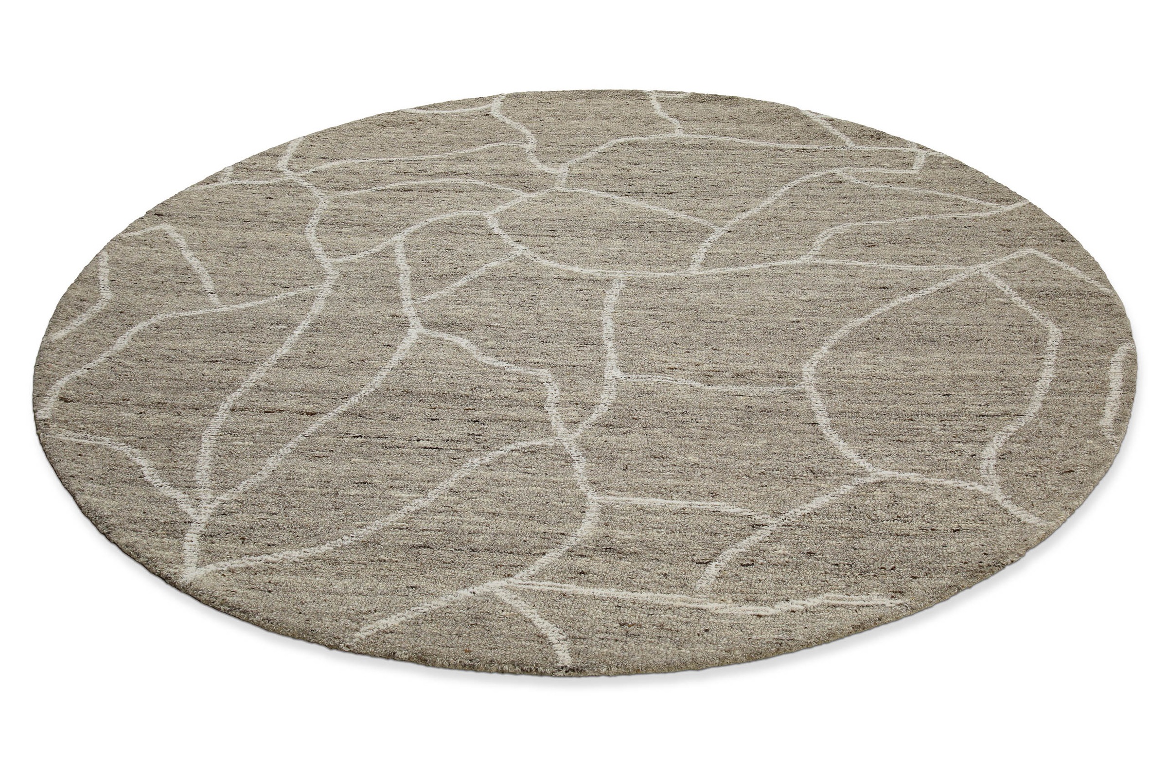 Wecon home Wollteppich »Hamptons FORTYONE«, rund, 15 mm Höhe, Schurwolle, Kurzflor, Wohnzimmer, elegant, robust, Stein-Muster