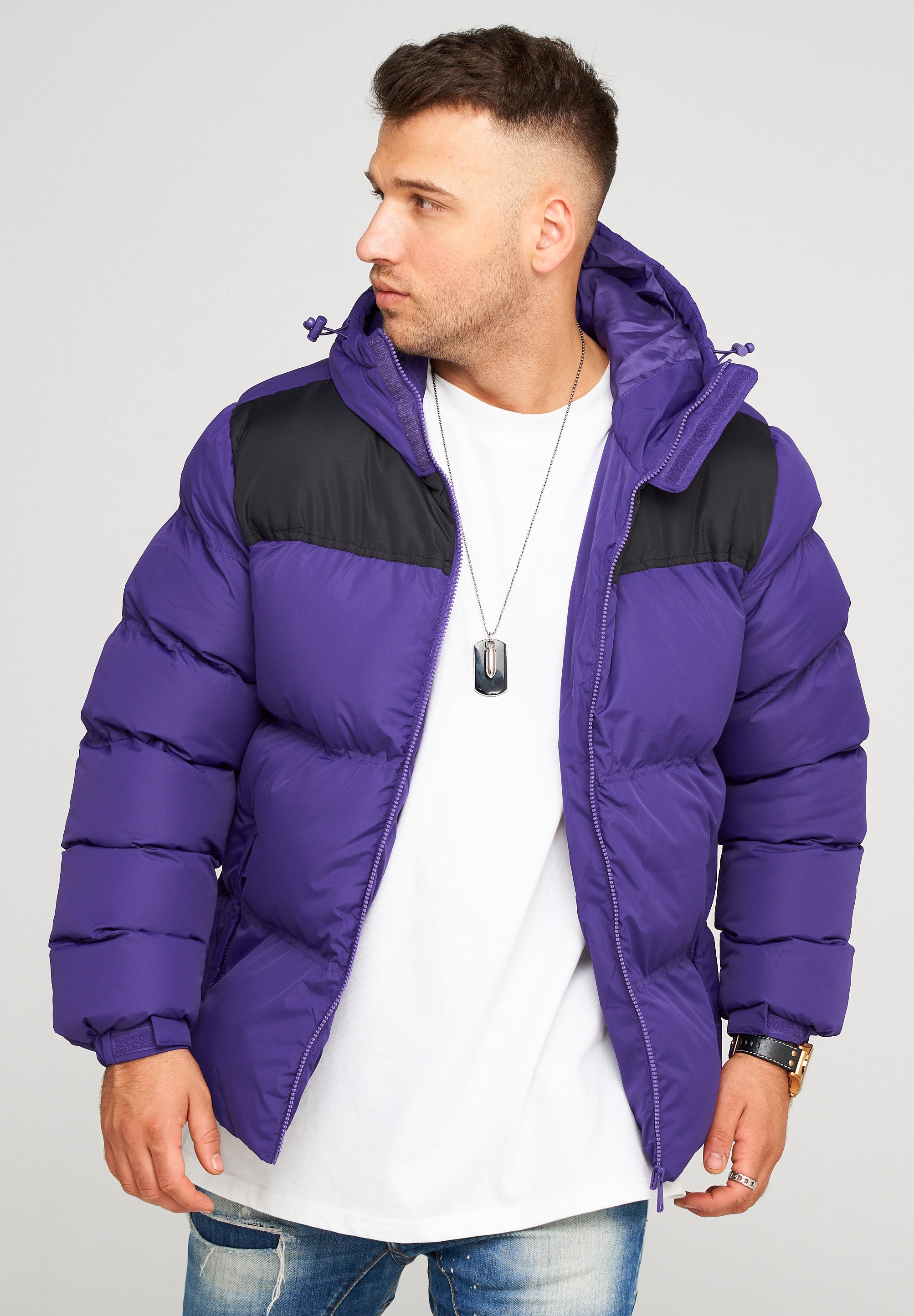 behype Steppjacke "BHROLLIN-PANEL", mit Kapuze