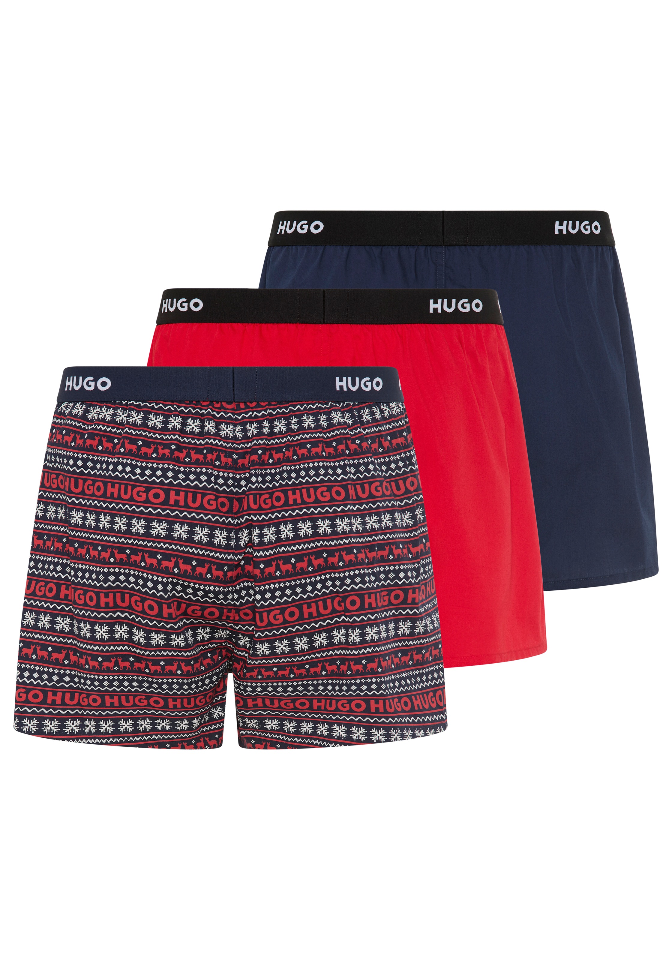 HUGO Underwear Webboxer "WOVEN BOXER TR", 3 Stk. Webboxer mit HUGO Schriftz günstig online kaufen