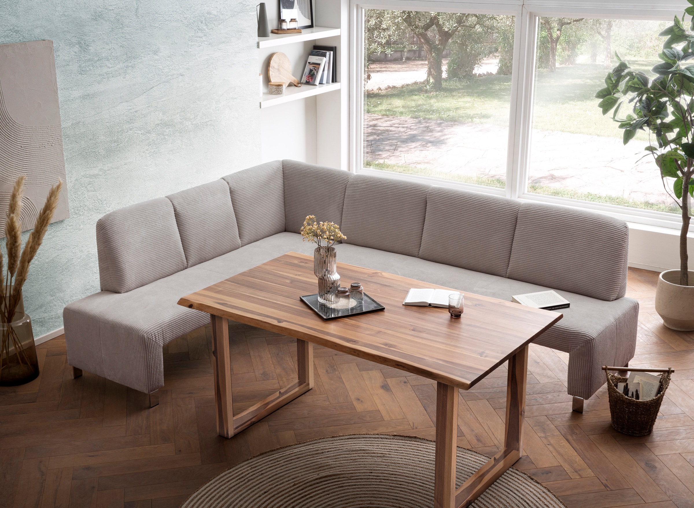 exxpo - sofa fashion Eckbank "Intenso, modern, 263/198 cm (B/T)" hohe Bodenfreiheit, frei im Raum stellbar, hoher Sitzkomfort