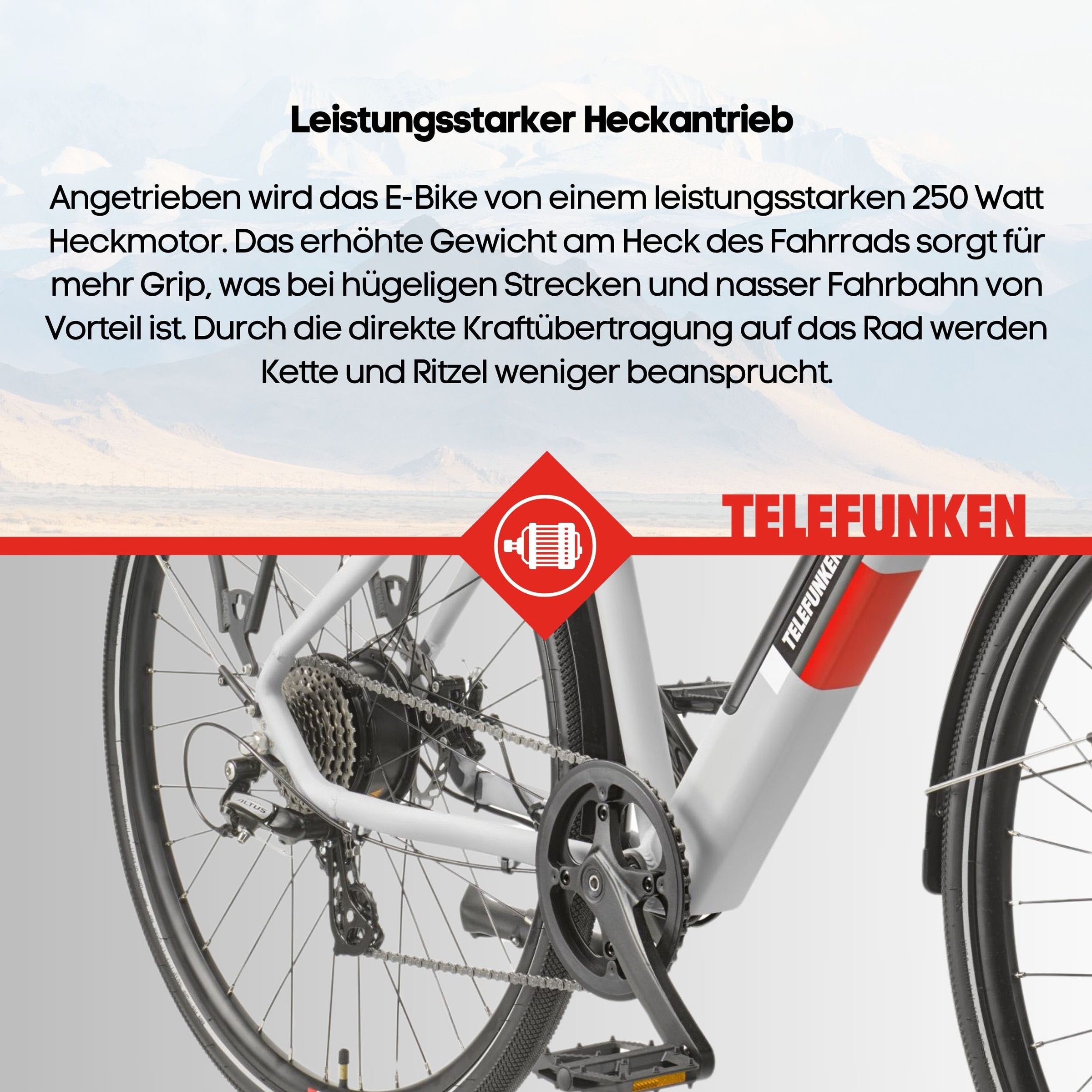 Telefunken E-Bike »E-Trekking Expedition XT490 Damen«, 8 Gang, Shimano, Altus, Heckmotor 250 W, Pedelec, Elektrofahrrad, Damen, innerhalb StVZO, 28 Zoll