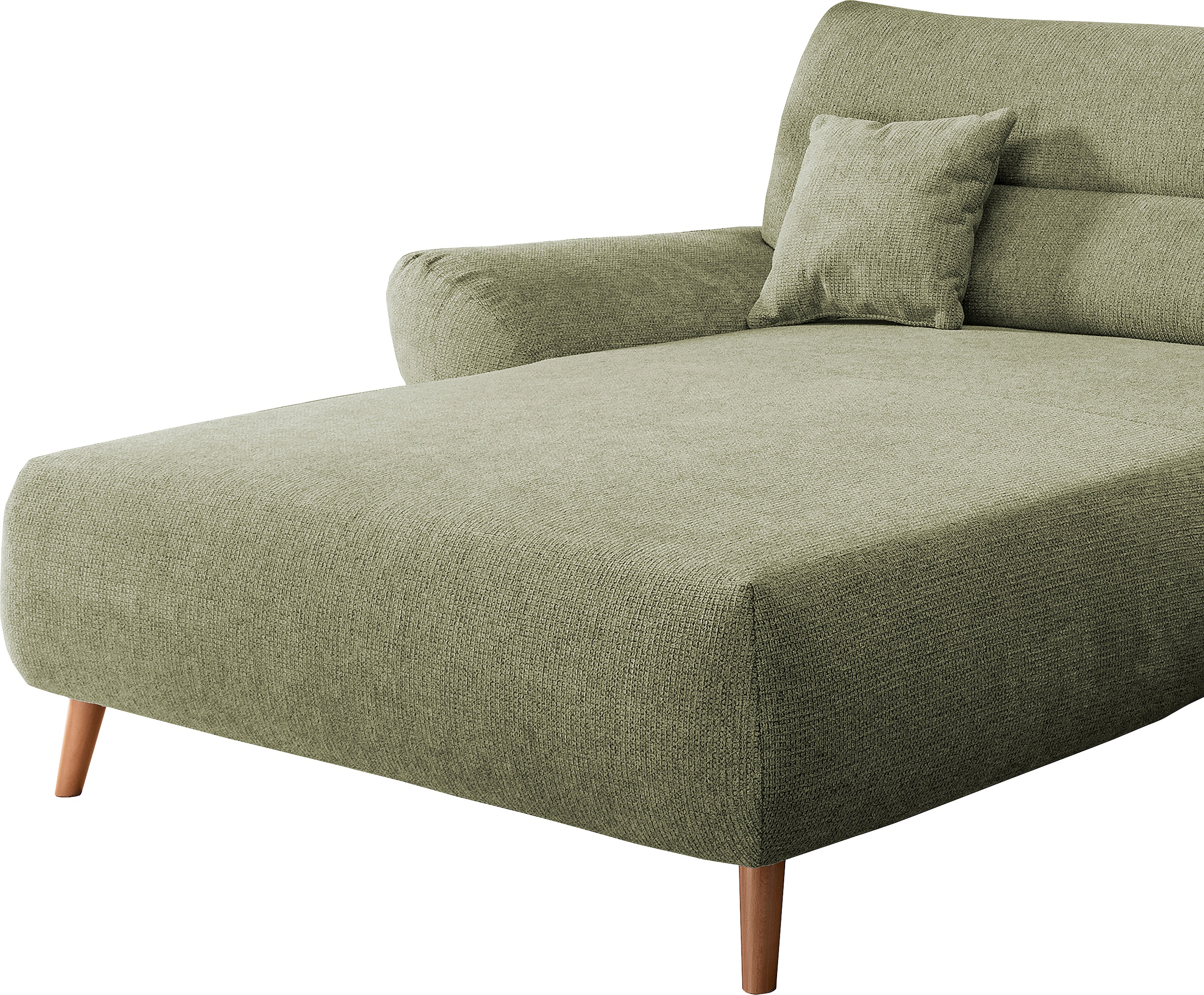 INOSIGN Ecksofa »Drago, elegant und zeitlos, komfortabel, Holzfuß, L-Form«, frei im Raum stellbar, inkl. 2 Zierkissen