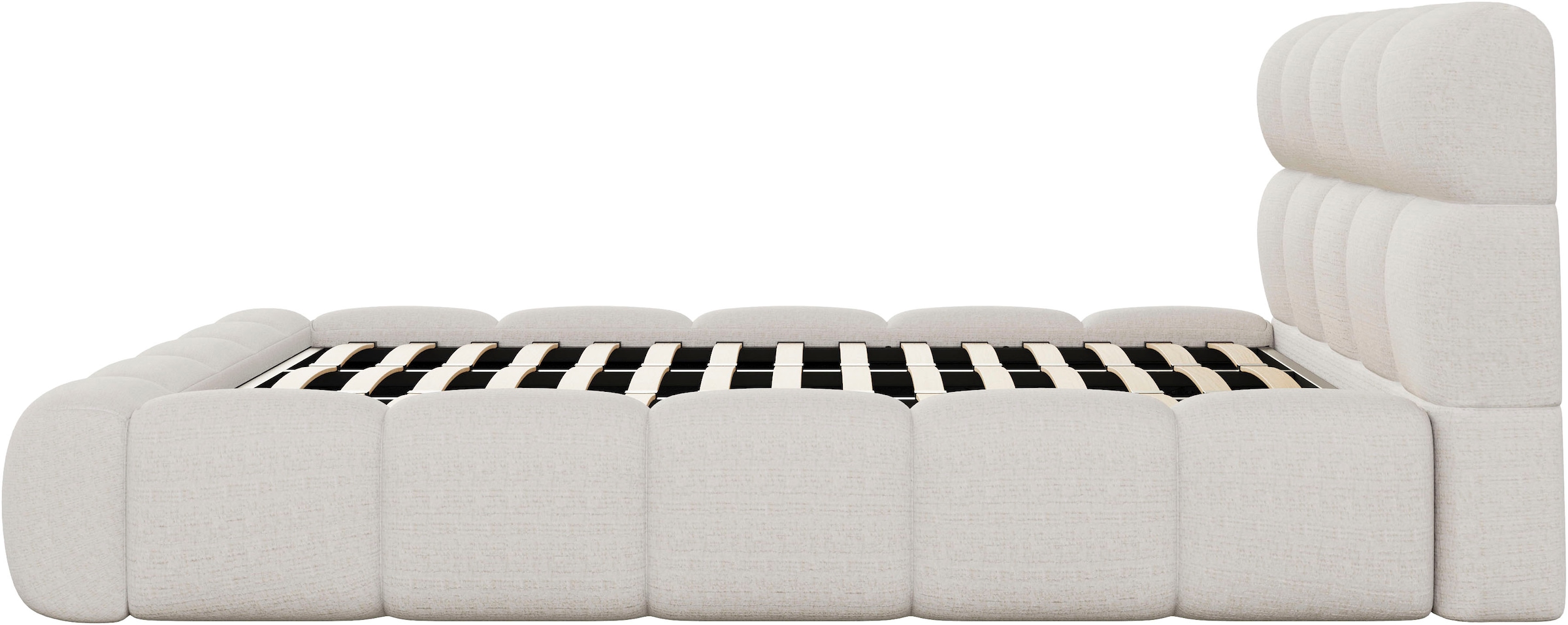 homsy by Ana Johnson Polsterbett »SOMELLO, Stauraumbett mit Lattenrost und Bettkasten, Chenille-Bezug« Polsterung in Bubbeloptik, Liegefläche: 180x200cm