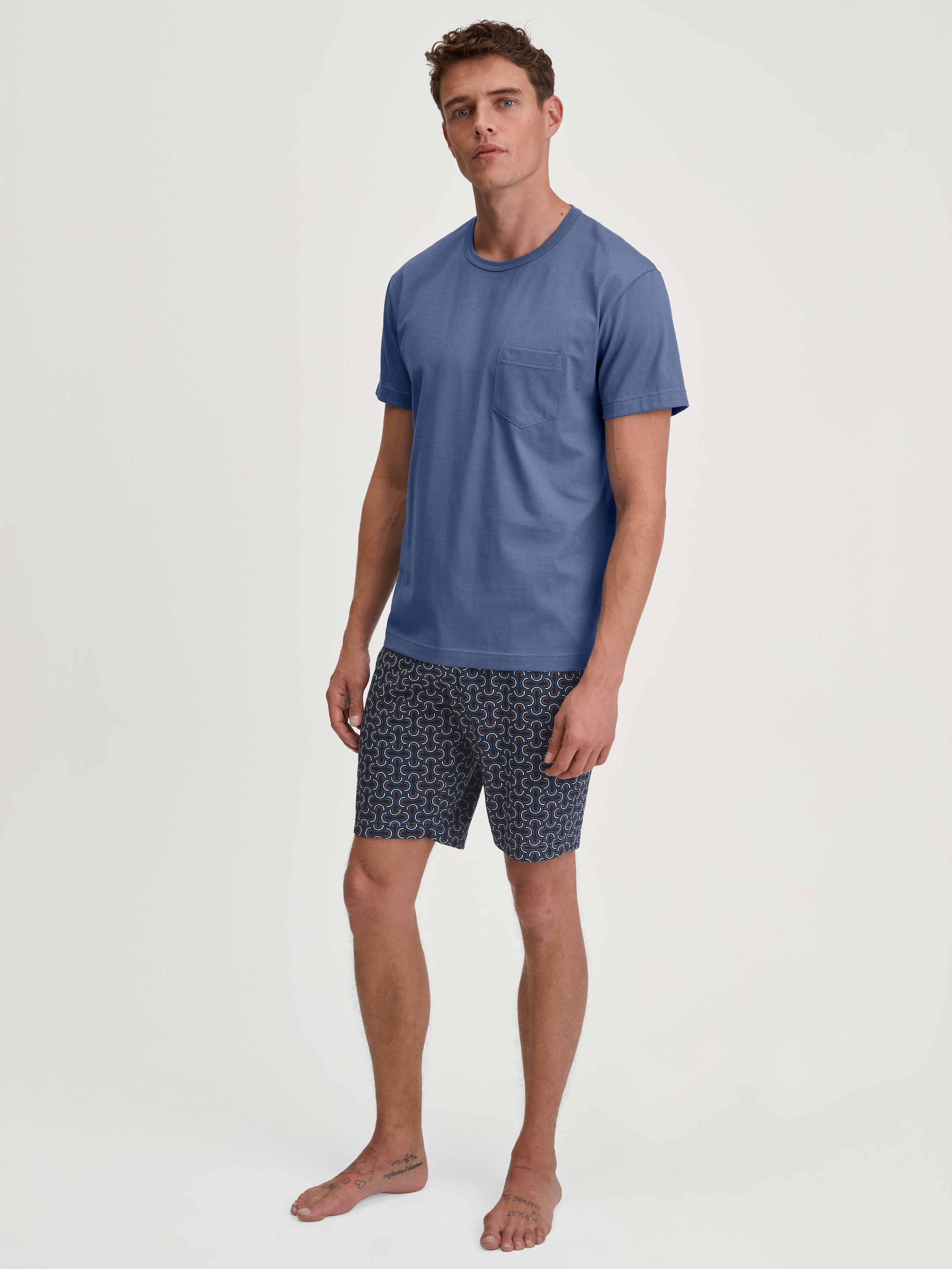 CALIDA Shorty "Relax Imprint 6", (2 tlg.), kurzarm, Rundhals, Brusttasche günstig online kaufen