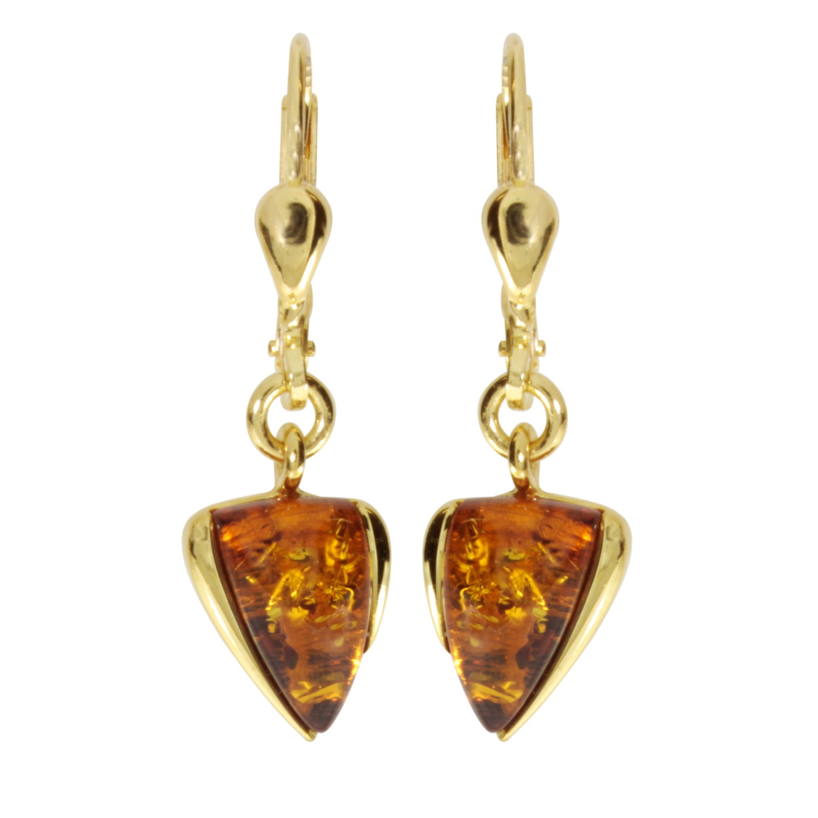 OSTSEE-SCHMUCK Damen Paar Ohrhänger "Ostsee-Schmuck Ohrhänger Lara Ohrhänger Lara", 29x8mm, Silber 925 (Sterlingsilber), gelb, Silber 925