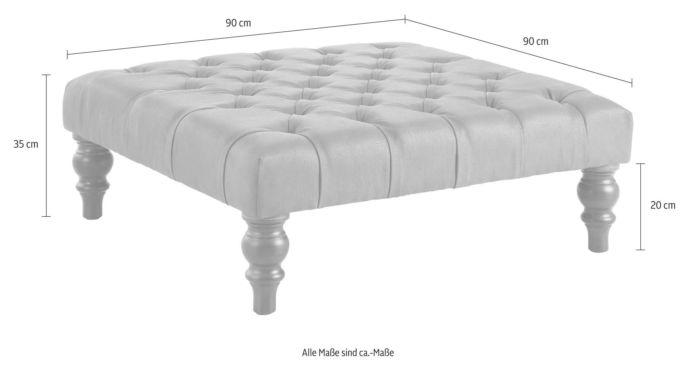 Home affaire Polsterhocker »Chesterfield«, mit Knopfheftung, auch in Leder