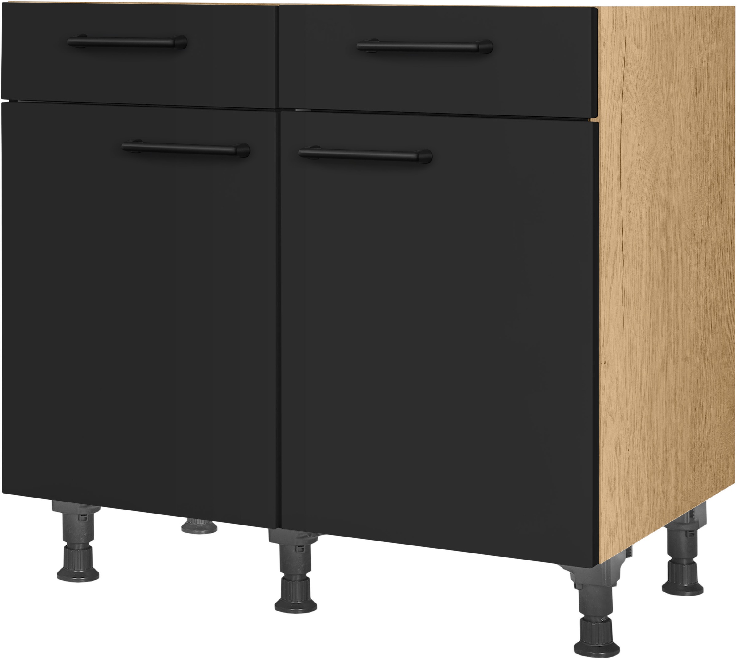 nobilia Unterschrank ""MIAMI", vormontiert, Breite 90 cm, Soft-Close-Funktion" bei den Schubkästen, inkl. höhenverstellbare Sockelfüße