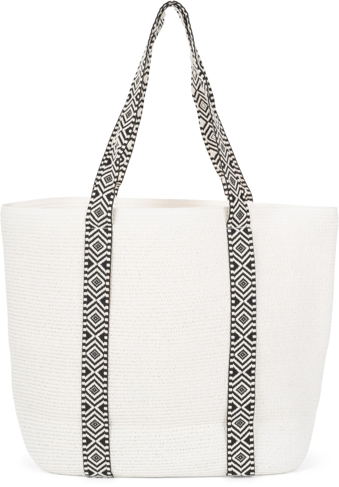 styleBREAKER Strandtasche "Papierstroh Strandtasche Azteken Muster"