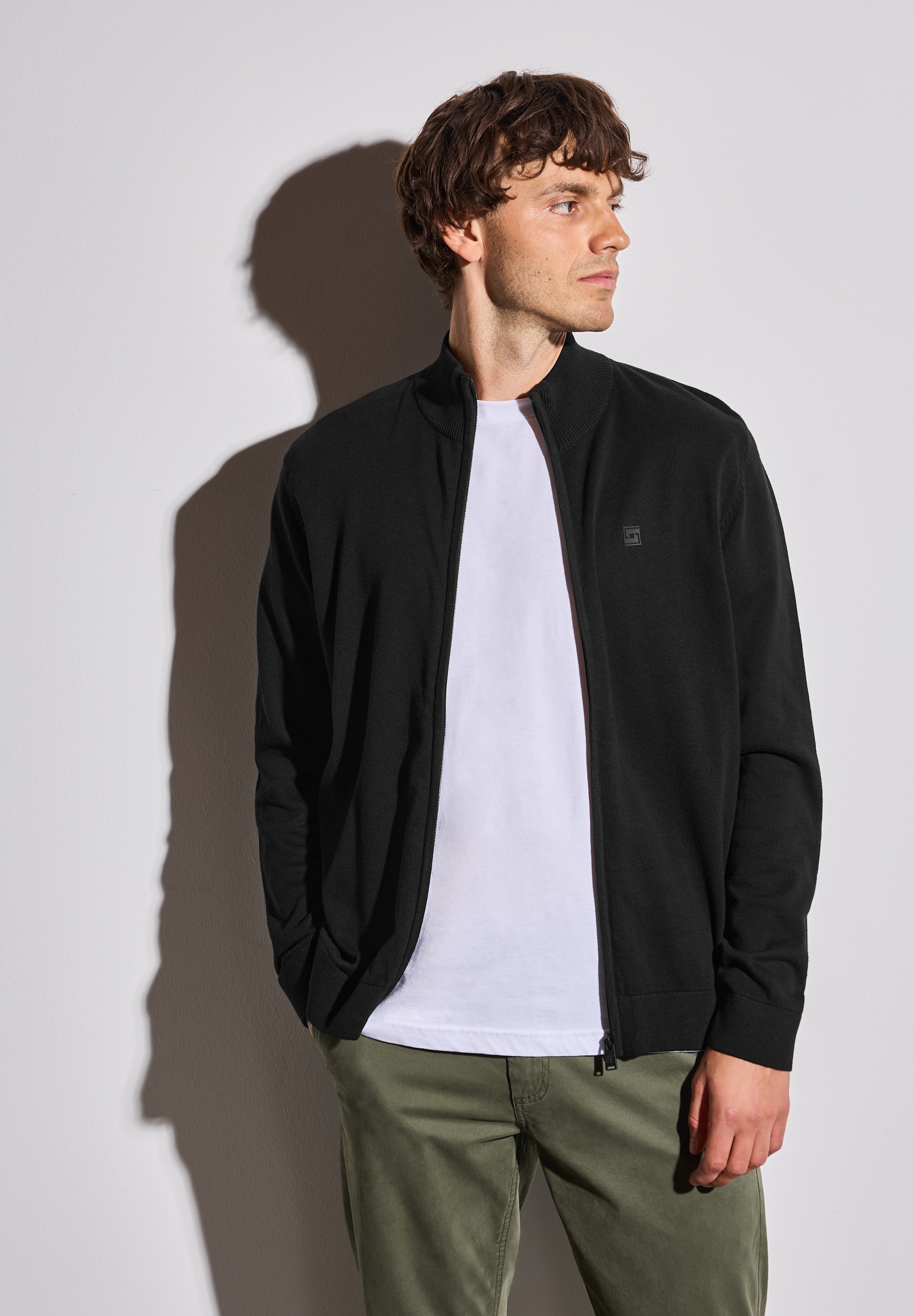 STREET ONE MEN Strickjacke, aus reiner Baumwolle günstig online kaufen