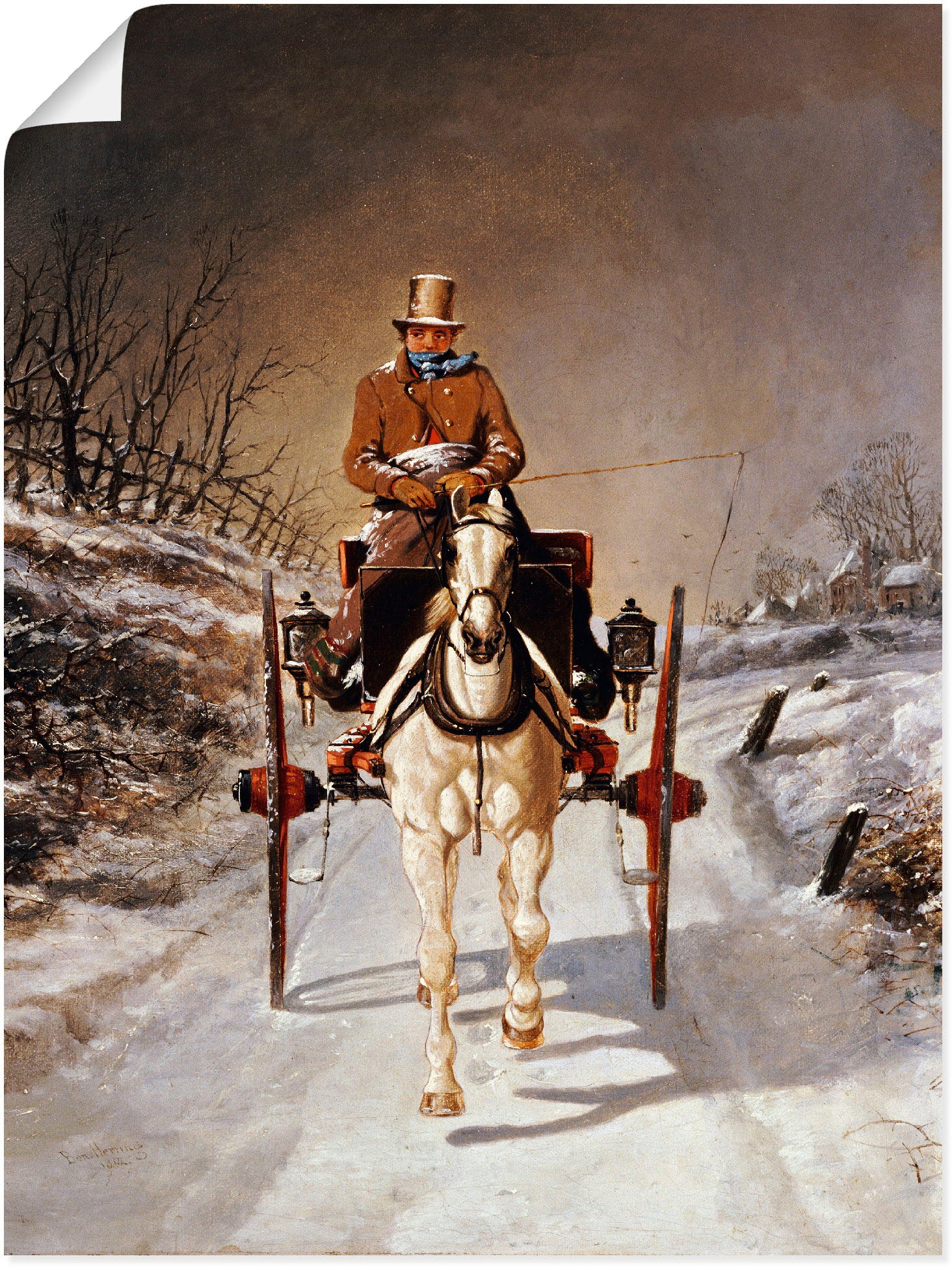 Artland Kunstdruck "Winterliche Kutschfahrt. 1862", Kutschen, (1 St.), als günstig online kaufen