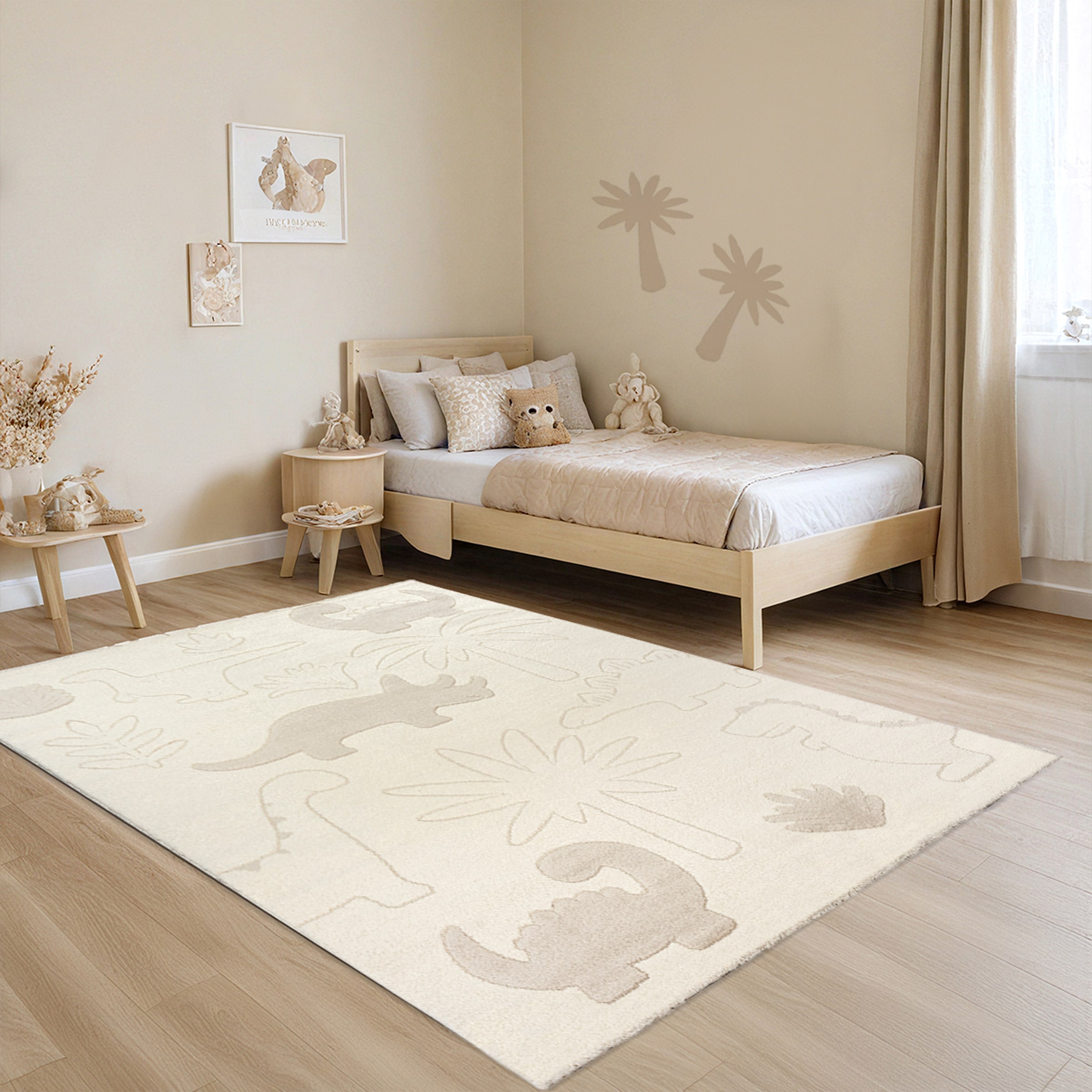 Teppich MERINOS, B:200cm H:14mm L:280cm, beige, Polypropylen, Ankleidezimmer, Teppiche, "Eclipse kids Dinos", Teppich für Kinderzimmer,