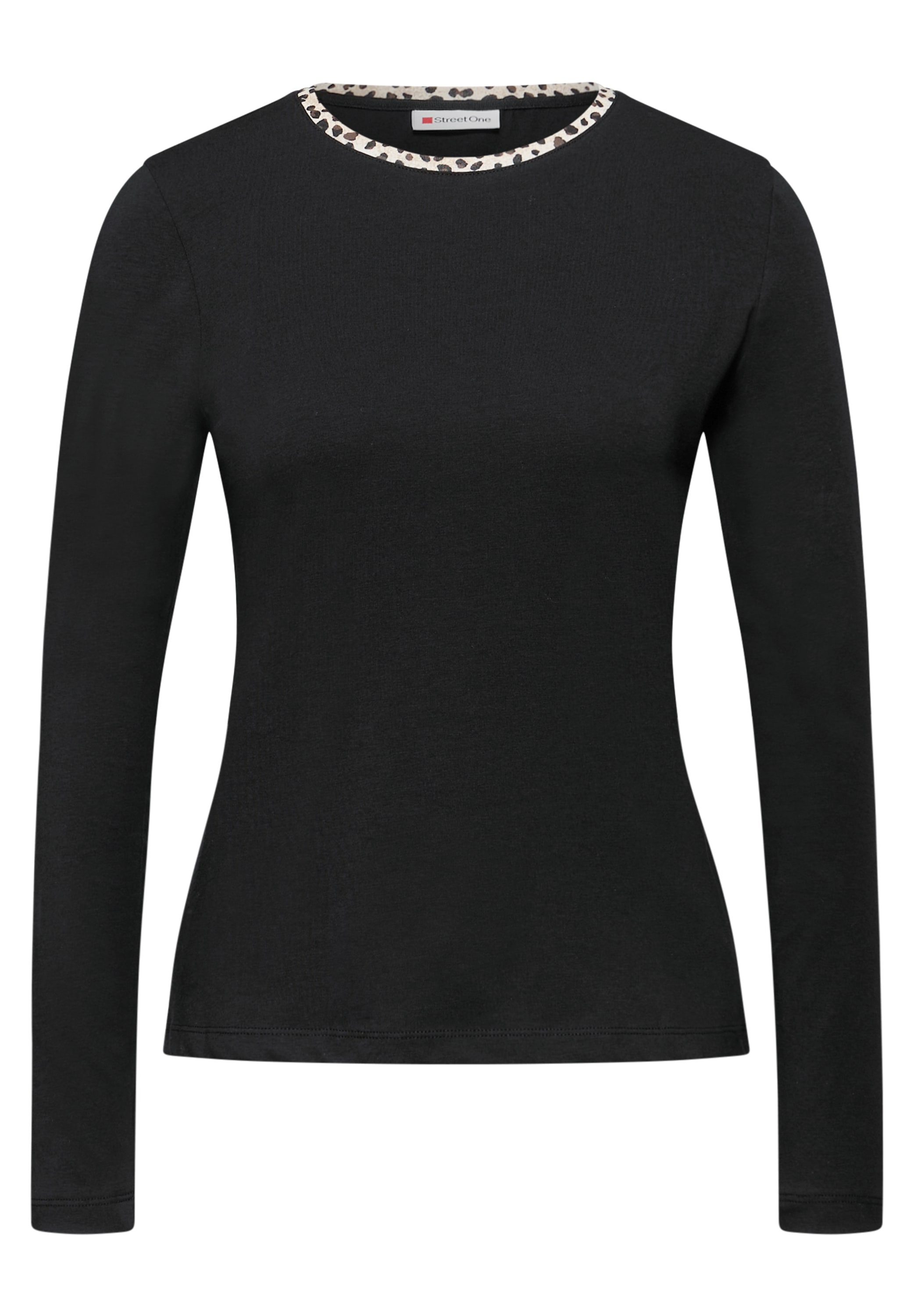 STREET ONE Langarmshirt mit Leo-Detail