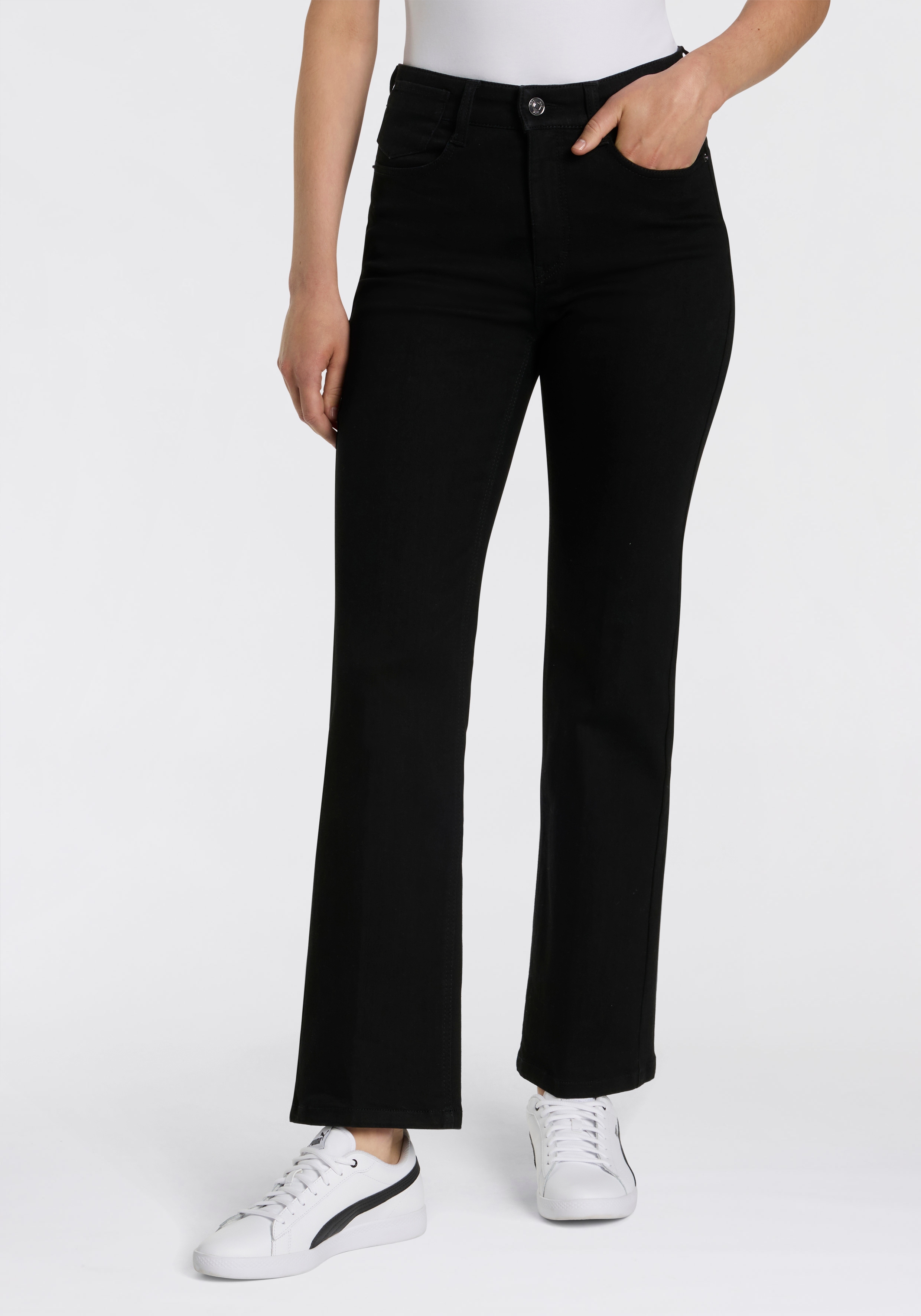 MAC Bootcut-Jeans "LAURA" Figurformende Denim-Qualität