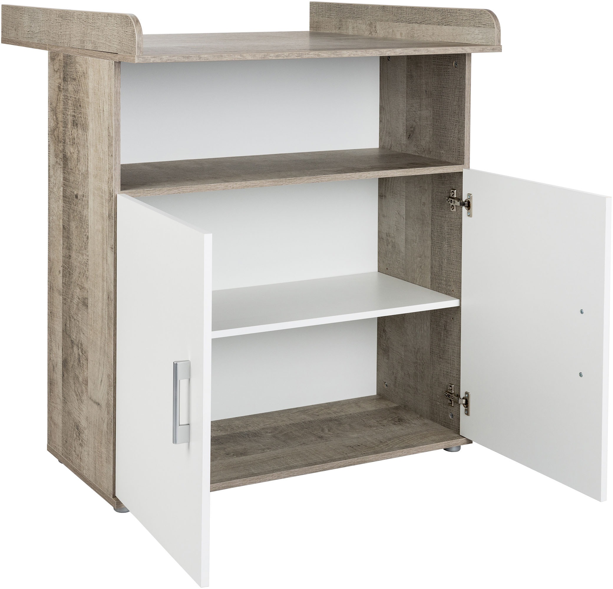 arthur berndt Babyzimmer-Komplettset »Jugendzimmer-Set »Kilian« 4-teilig«, (4 tlg.), Platinum Oak/ Weiß Nachbildung