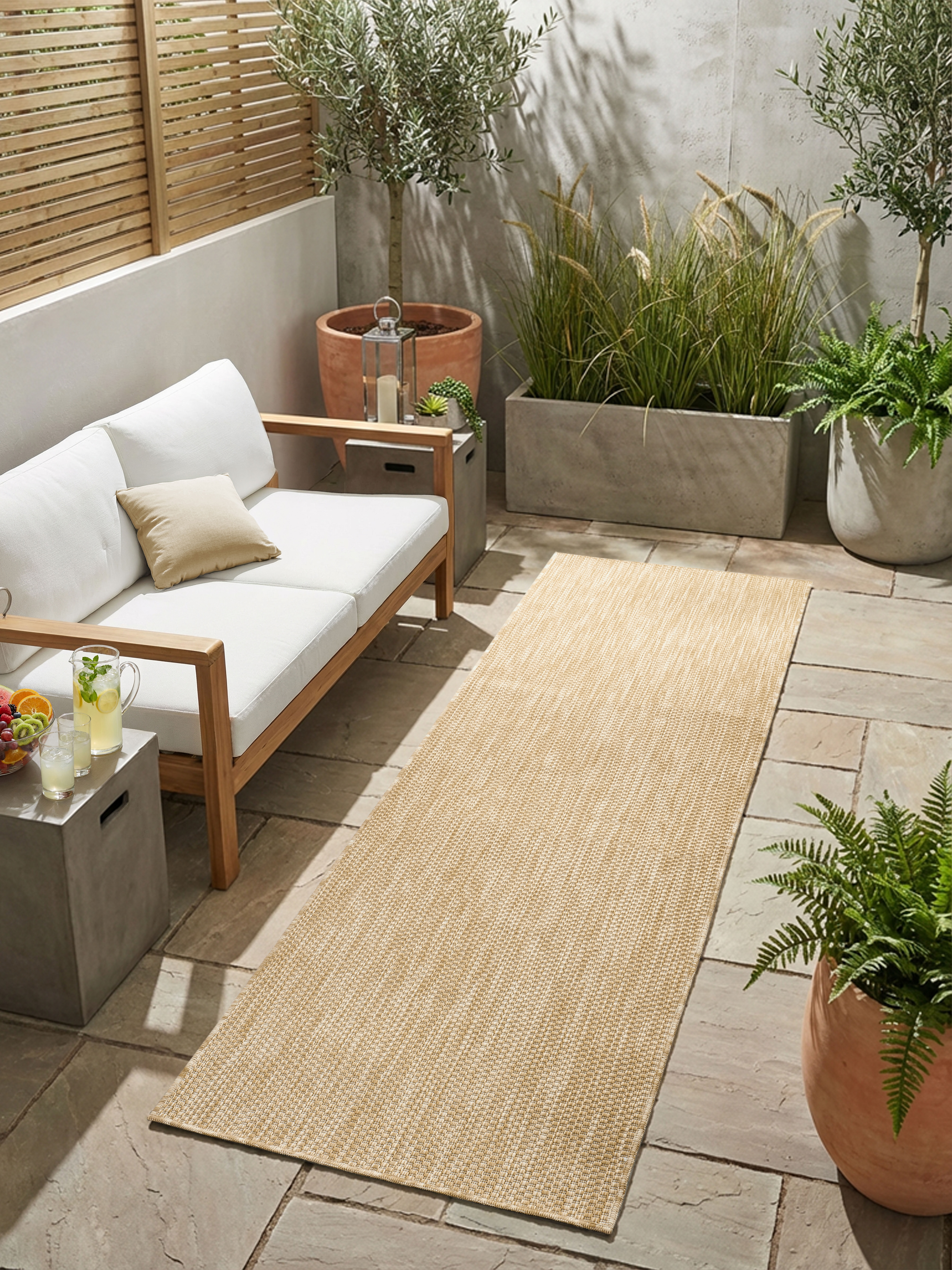 Bruno Banani Teppich "Venezia, auch als Läufer" rechteckig 4 mm Höhe In- und Outdoor geeignet, Sisal-Optik, Wetterfest & UV-beständig