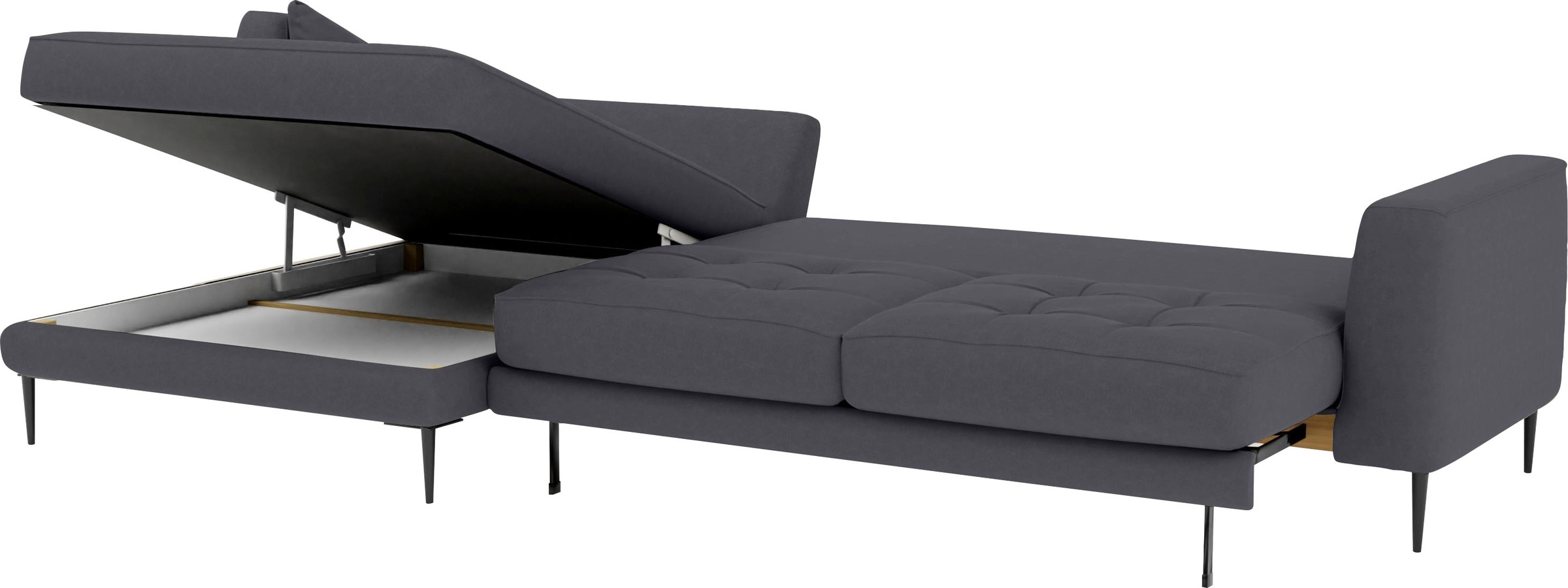 TRENDMANUFAKTUR Ecksofa »Luzi, wahlweise mit Schlaffunktion & Bettkasten. OTTOs Choice, L-Form«, Designsofa mit tollem Sitzkomfort, Metallfüße schwarz, Breite 280 cm