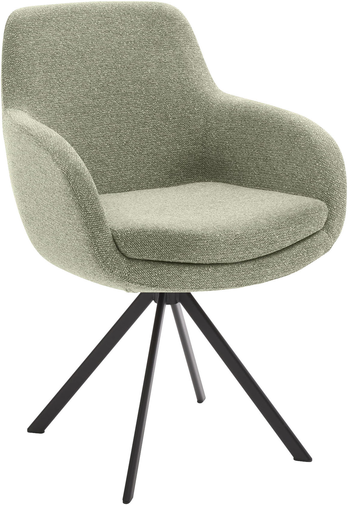 Esszimmerstuhl MUSTERRING, B:62cm H:86cm T:66cm, grün, Stühle, "Tavia", Stativgestell Eisen schwarz, Drehfunktion optional, diverse Farben