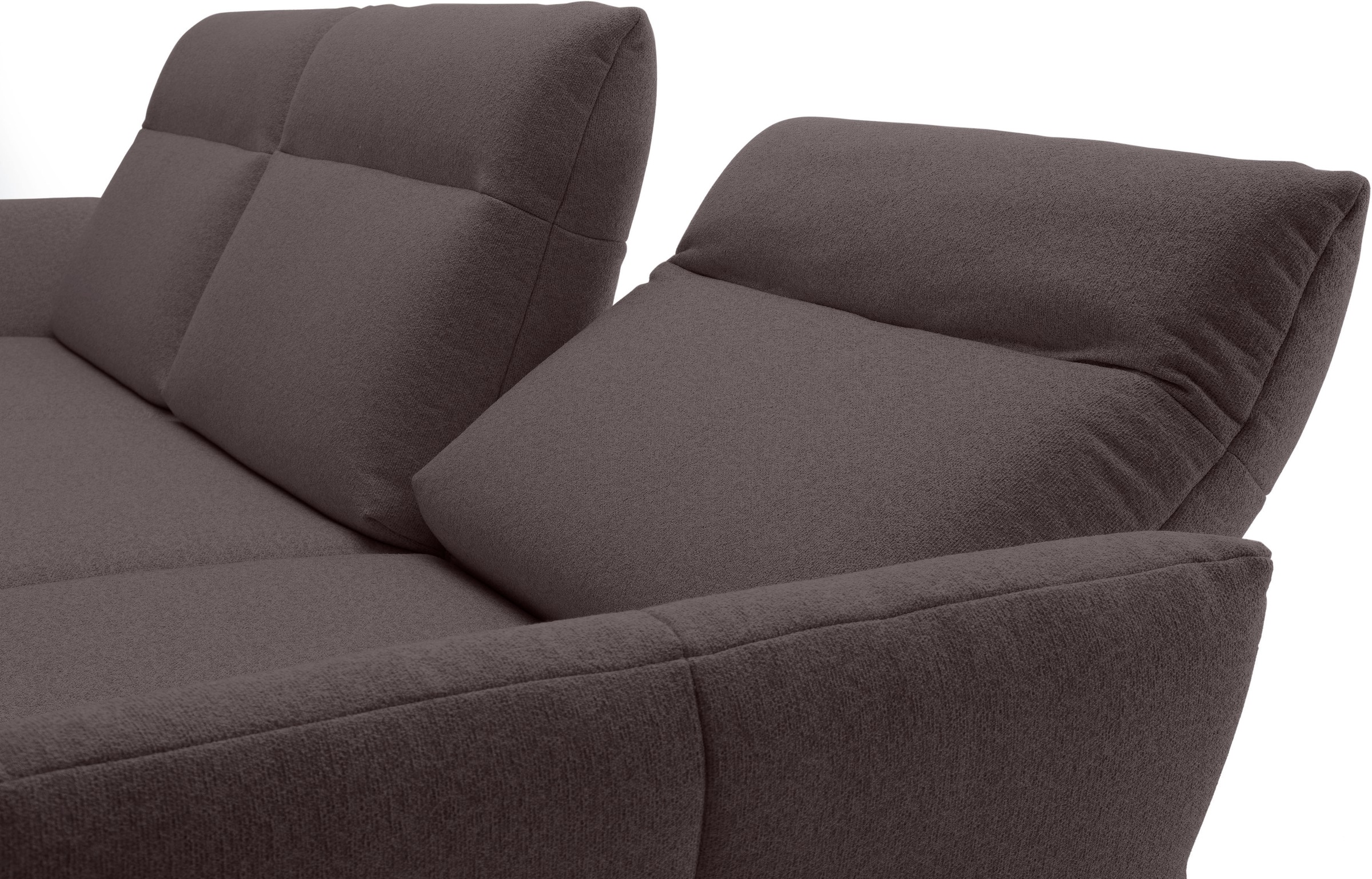 Creation BY ROLF BENZ Ecksofa »CR.460«, Sockel in Eiche, Winkelfüße in Umbragrau, Breite 318 cm