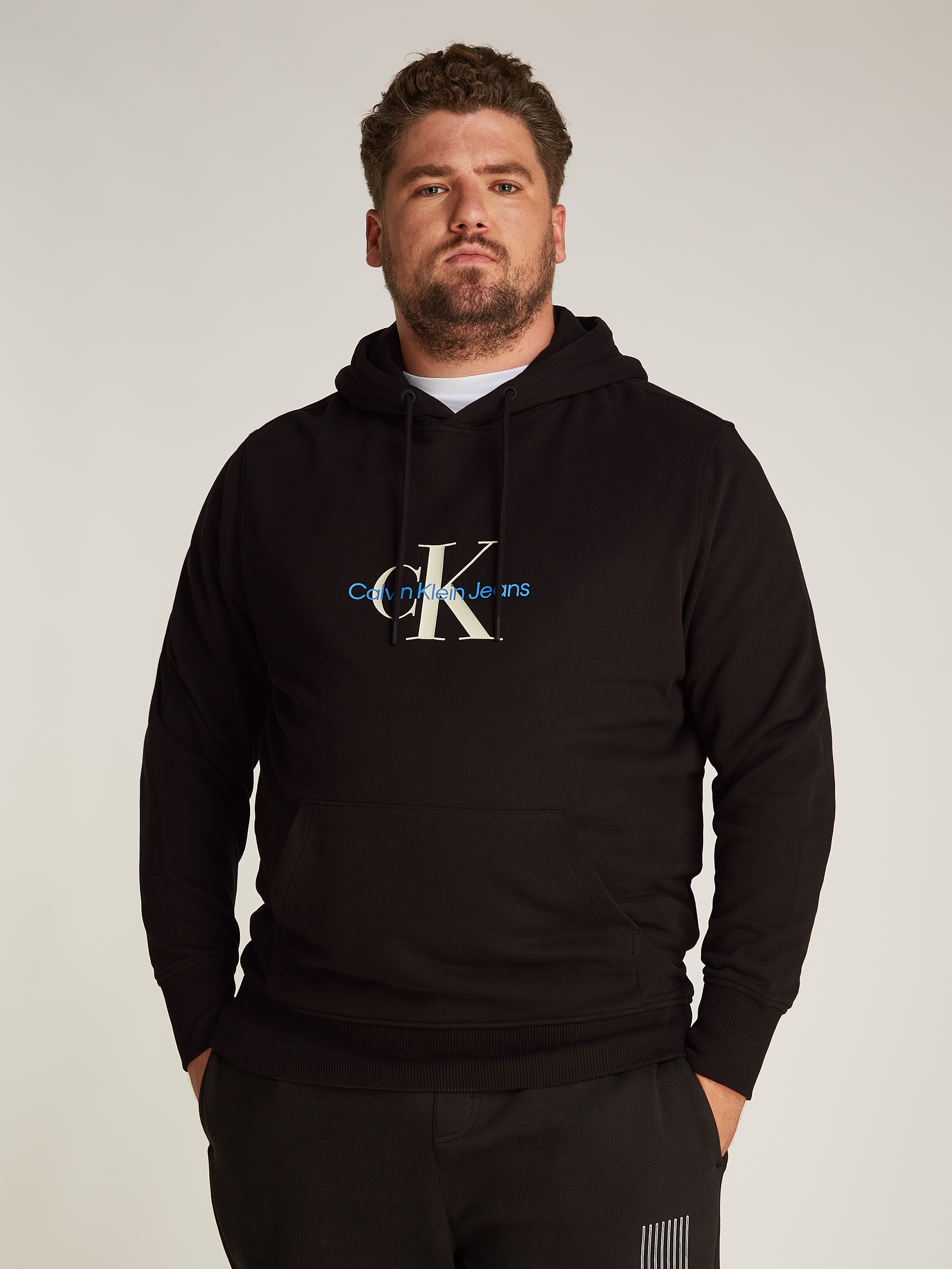 Calvin Klein Jeans Plus Kapuzensweatshirt "Plus Distressed Monologo Hoodie" günstig online kaufen