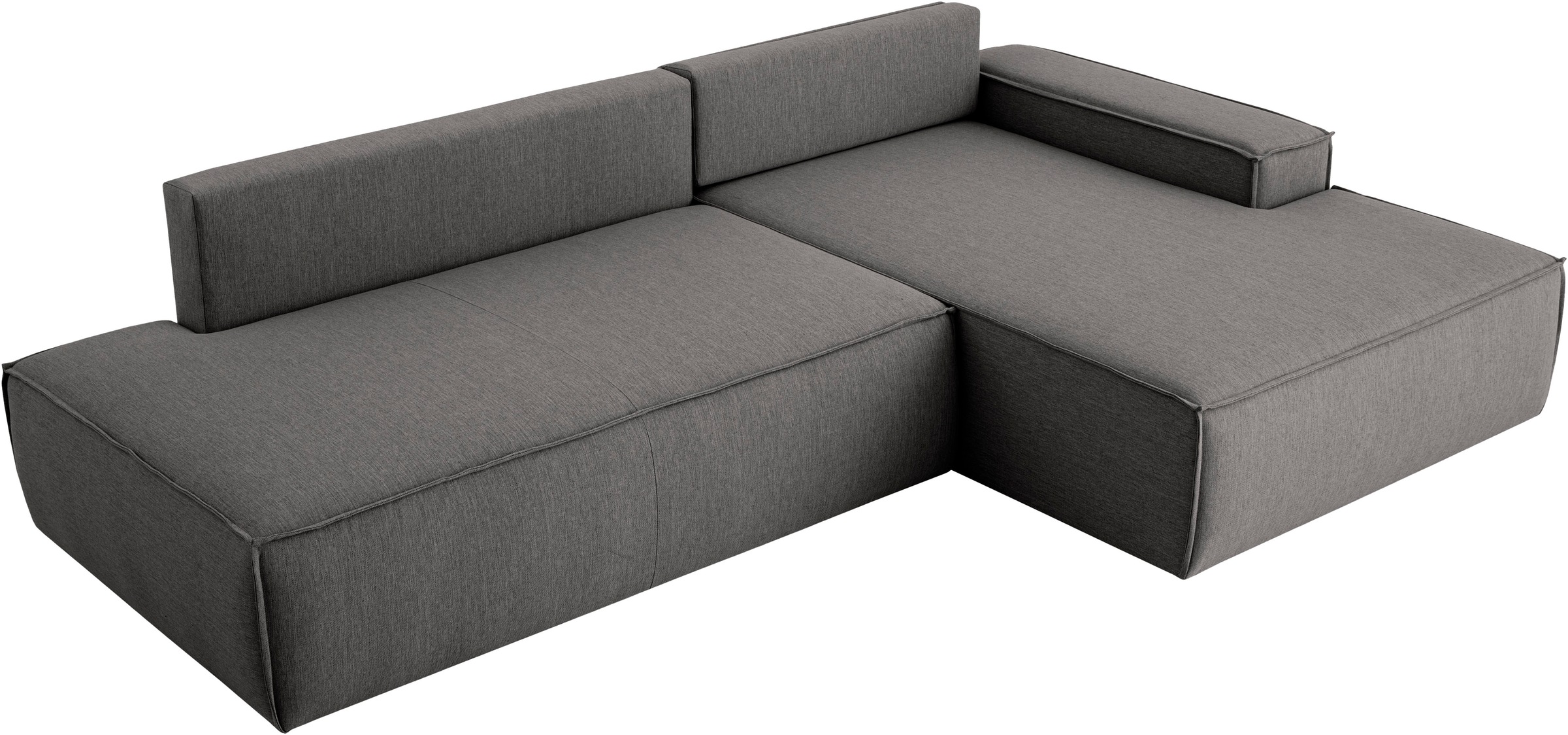Home affaire Ecksofa »SHERWOOD, Schlafsofa in L-Form offen (275cm), Cord, Leinenoptik«, Schlaffunktion und Bettkasten, Kedernaht, hoher Sitz- & Liegekomfort