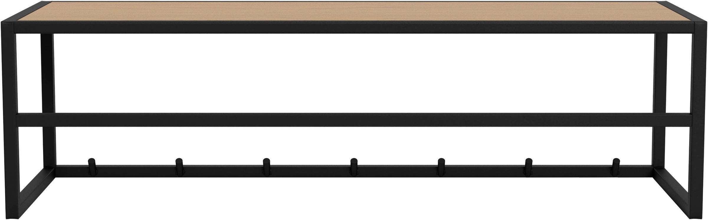 ACTONA GROUP Garderobenpaneel »Seaford Garderobenpanel – modernes Kleiderhakenbrett« Platzsparendes Design mit Stahlrahmen & Wildeiche-Optik