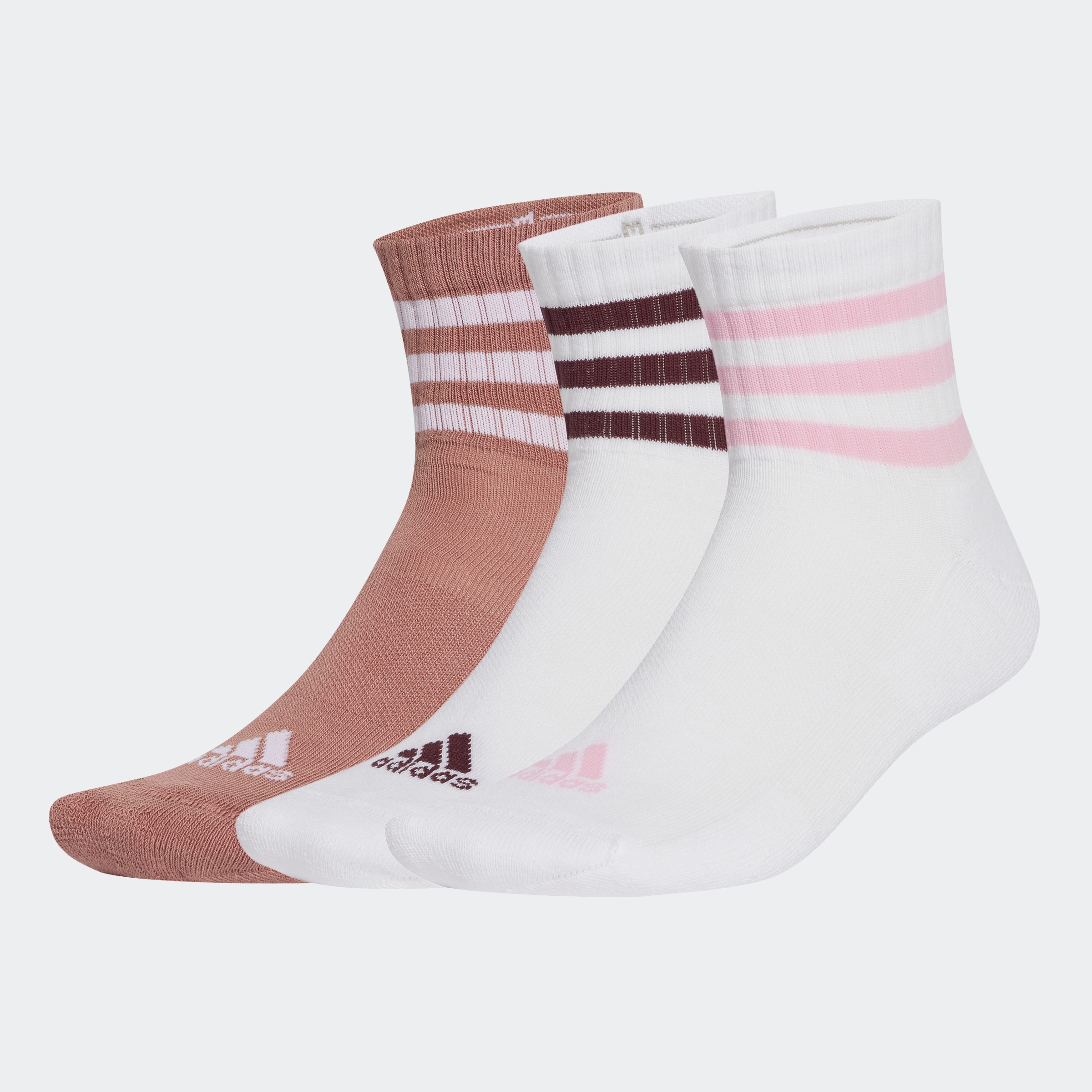 adidas Performance Funktionssocken "3STREIFEN CUSHIONED SPORTSWEAR MIDCUT SOCKEN, 3 PAAR", (3 Paar)