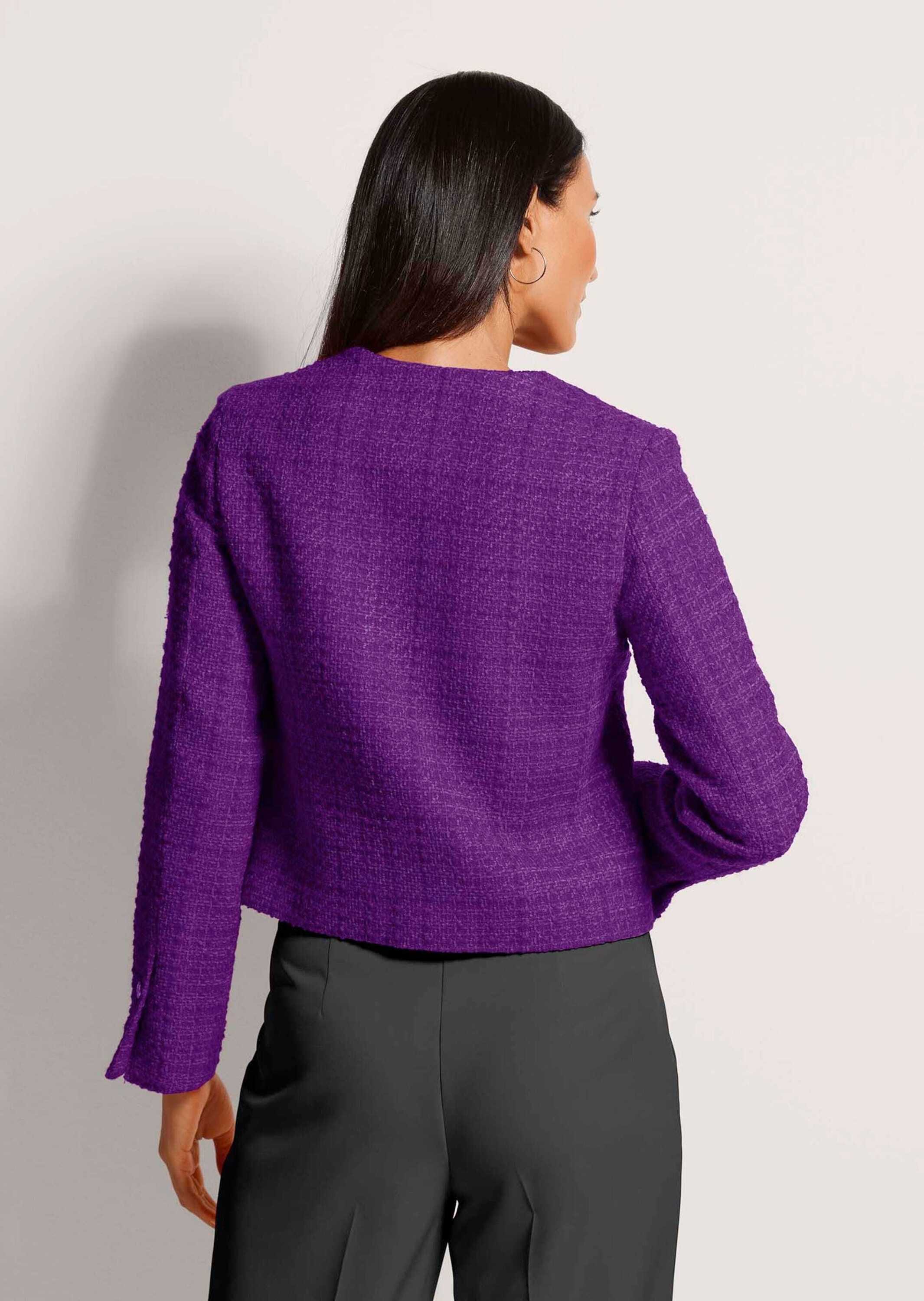 MADELEINE Jerseyblazer »Blazer Eleganter Tweed-Kurzblazer mit Metallknöpfen«