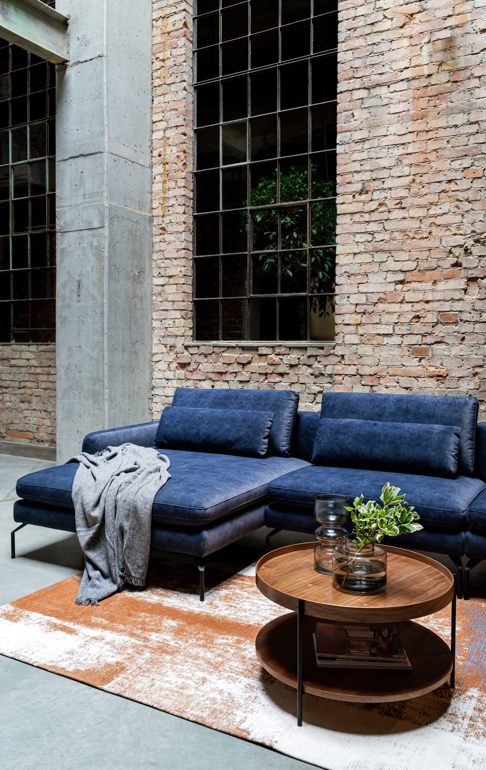 exxpo - sofa fashion Ecksofa »Komfortsofa Look, moderner Webvelours Bezug, extrabreite Sitzflächen«, komfortabler Sitz, L-Form, Breite 329cm, hoher Designfuß