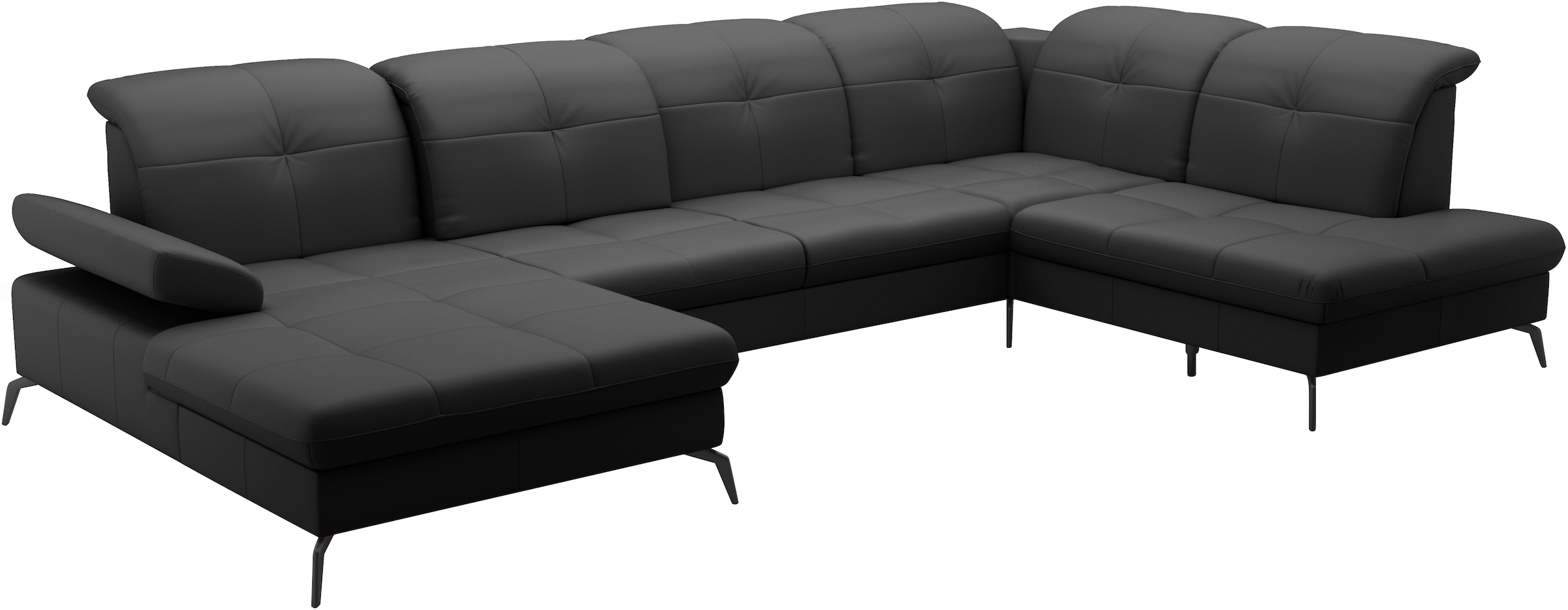 sit&more Wohnlandschaft »Amica, U-Form, inkl. Sitztiefenverstellung und Armteilverstellung«, wahlweise mit Kopfteilverstellung, Bettfunktion und Bettkasten