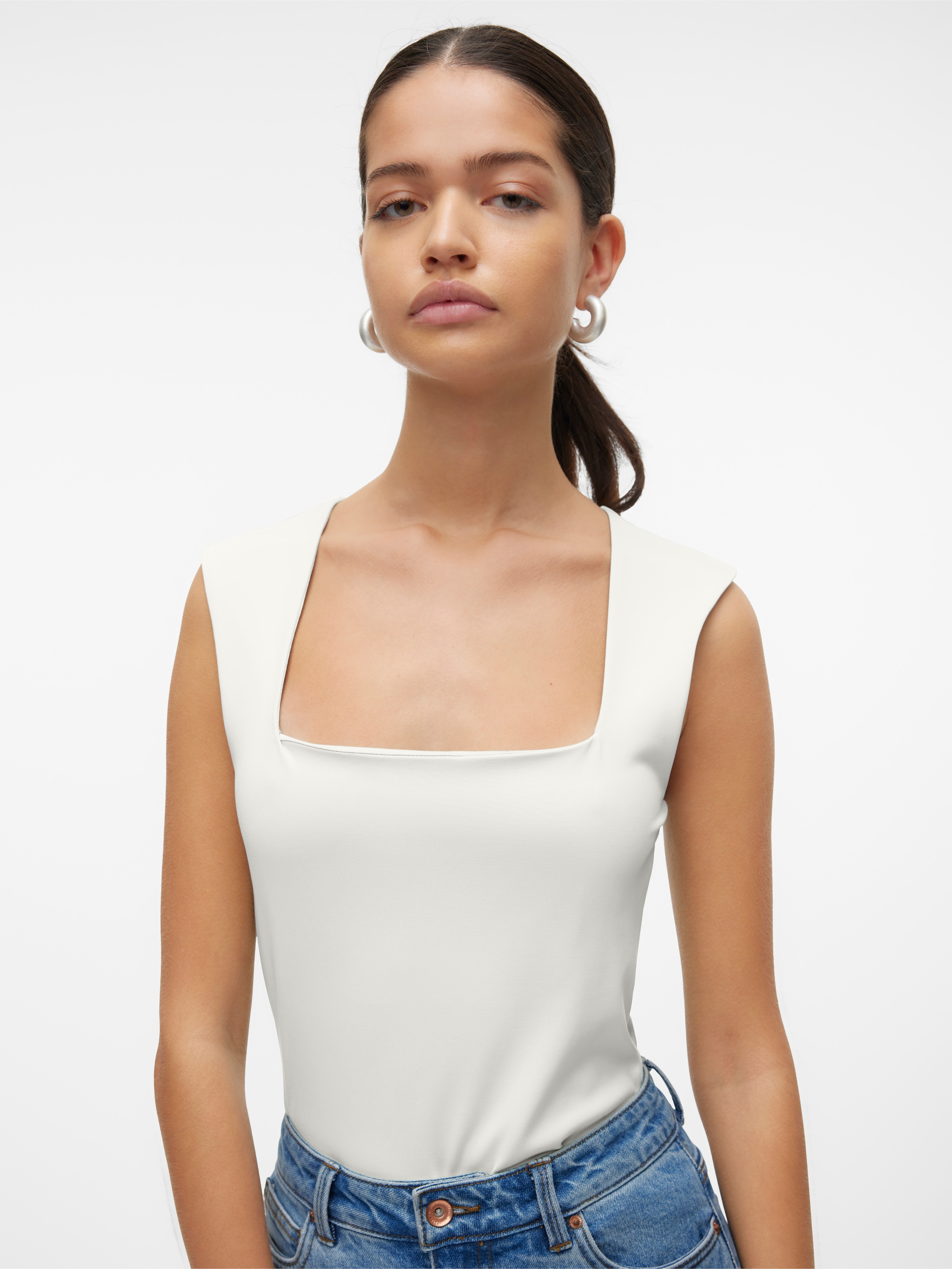 Vero Moda Shirttop "VMMILLION SL SQUARE NECK TOP JRS NOOS" günstig online kaufen