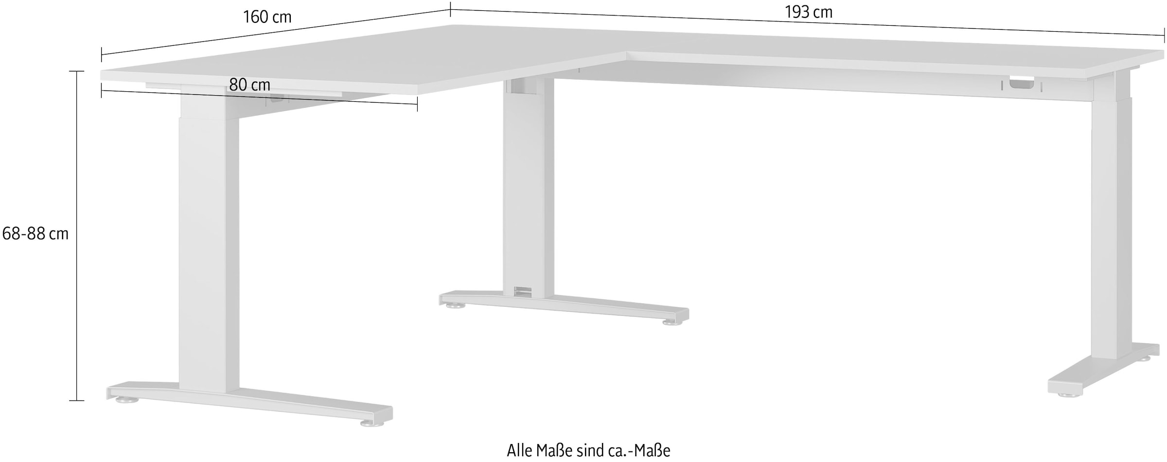 Schreibtisch höhenverstellbar Friday »GW-Agenda«, | GERMANIA BAUR Black mechanisch