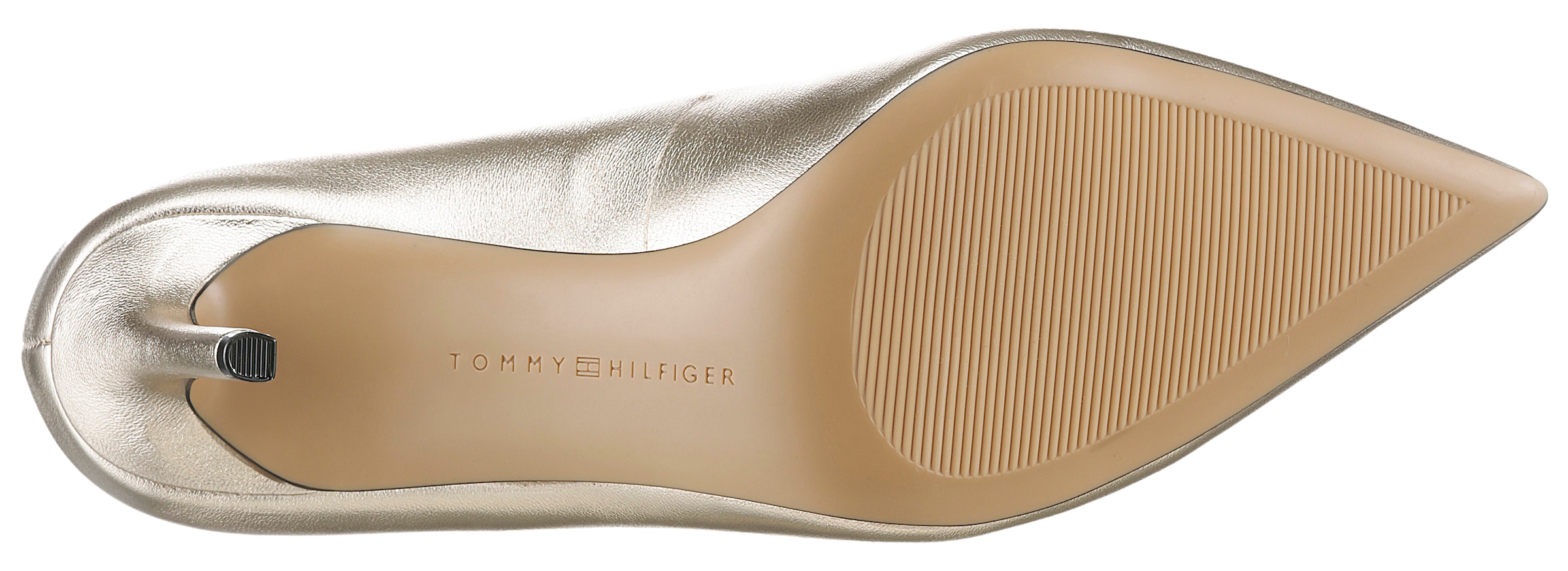 Tommy Hilfiger Pumps »PARTY POINTED METALLIC PUMP«, Stilettoabsatz, Abendschuh, Hochzeitsschuh mit TH-Monogramm