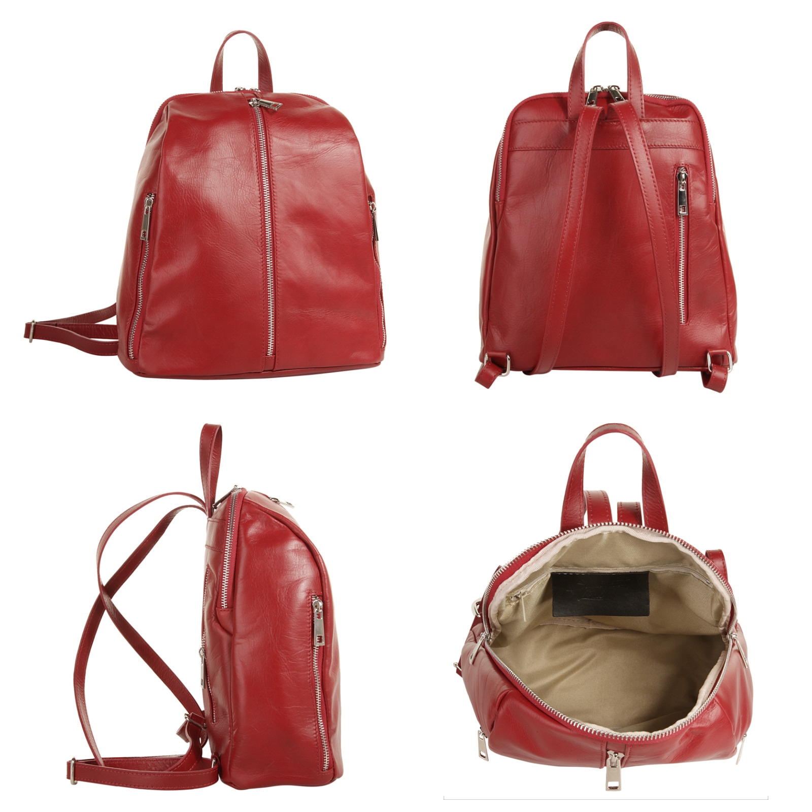 Samantha Look Cityrucksack, echt Leder, Made in Italy