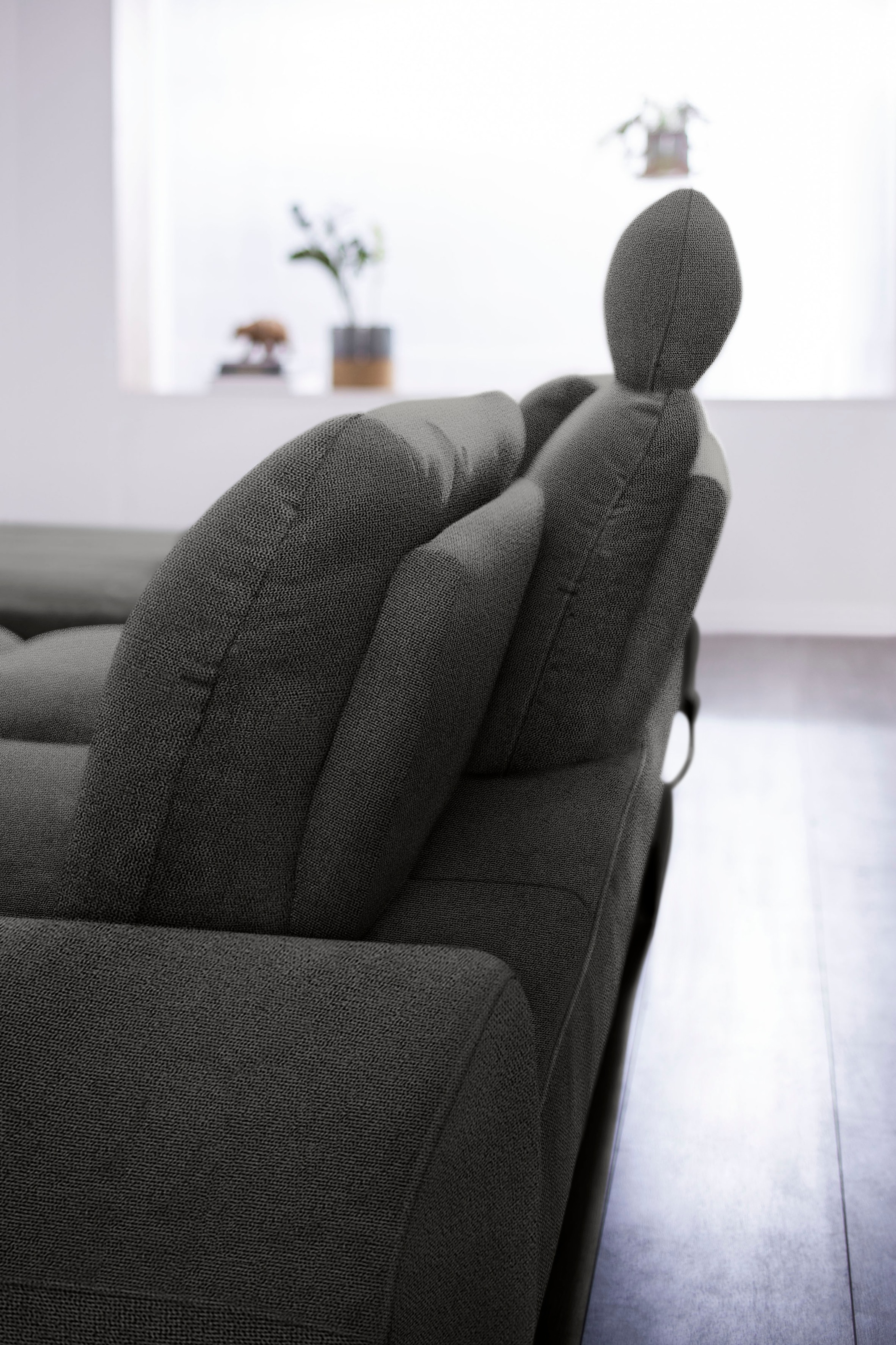 W.SCHILLIG Ecksofa »valentinoo, Designsofa, bequem, elegant und zeitlos, L-Form«, (Set), inklusive Hocker, mit Sitztiefenverstellung, Breite 299 cm