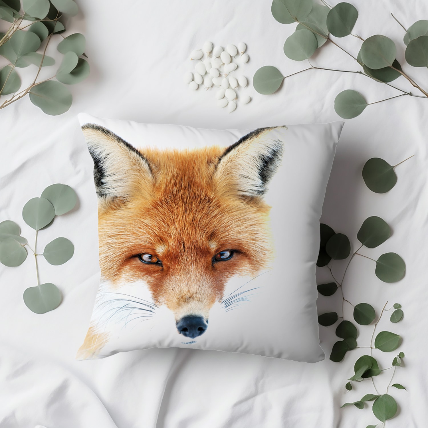 queence Dekokissen »Joleen«, Kissenhülle,Fuchskopf,Fuchs,Tiermotiv,Waldtier,Gezeichnet,Naturmotiv